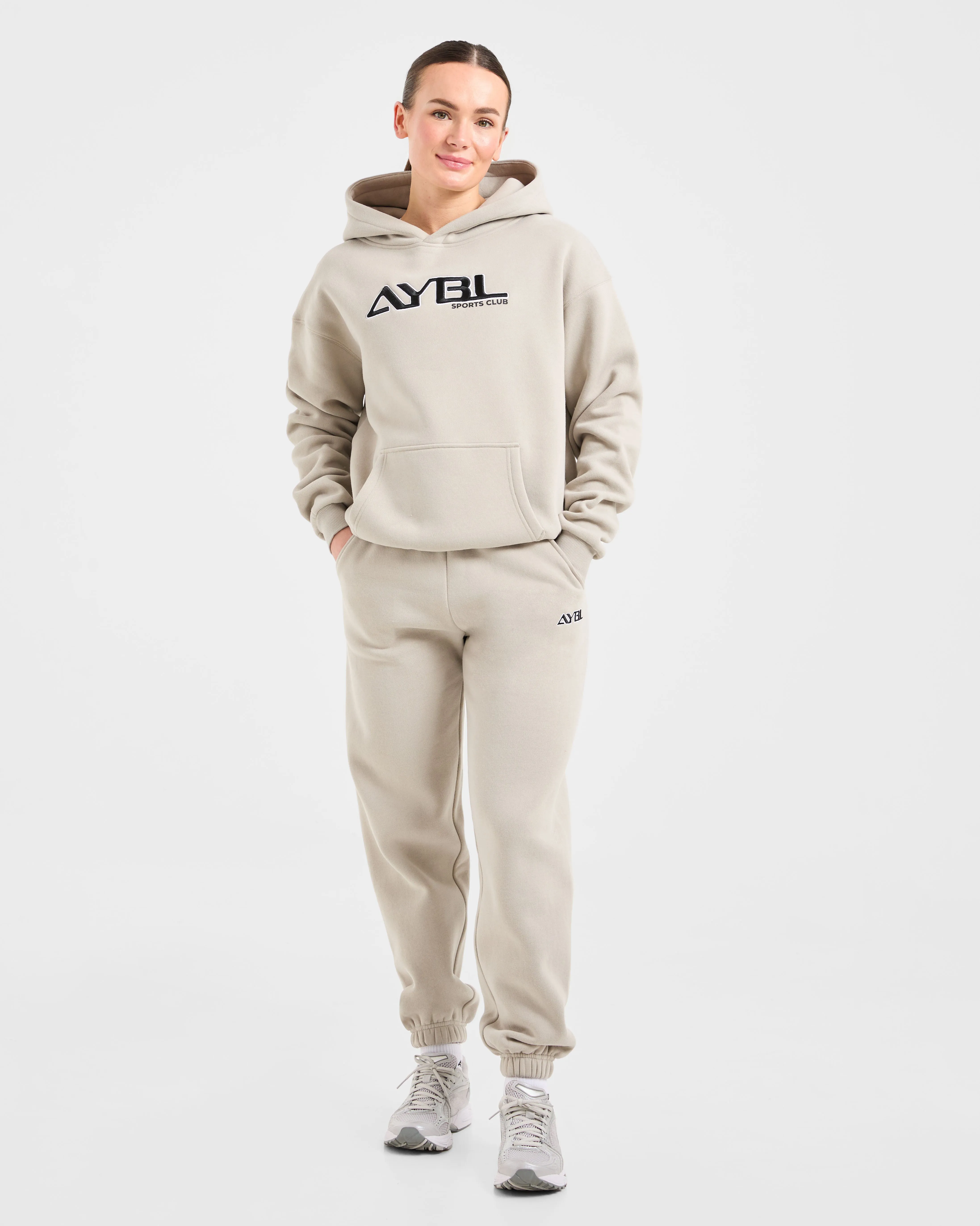Retro Embroidered Oversized Hoodie - Taupe Grey sold by AYBL product image thumbnail 3