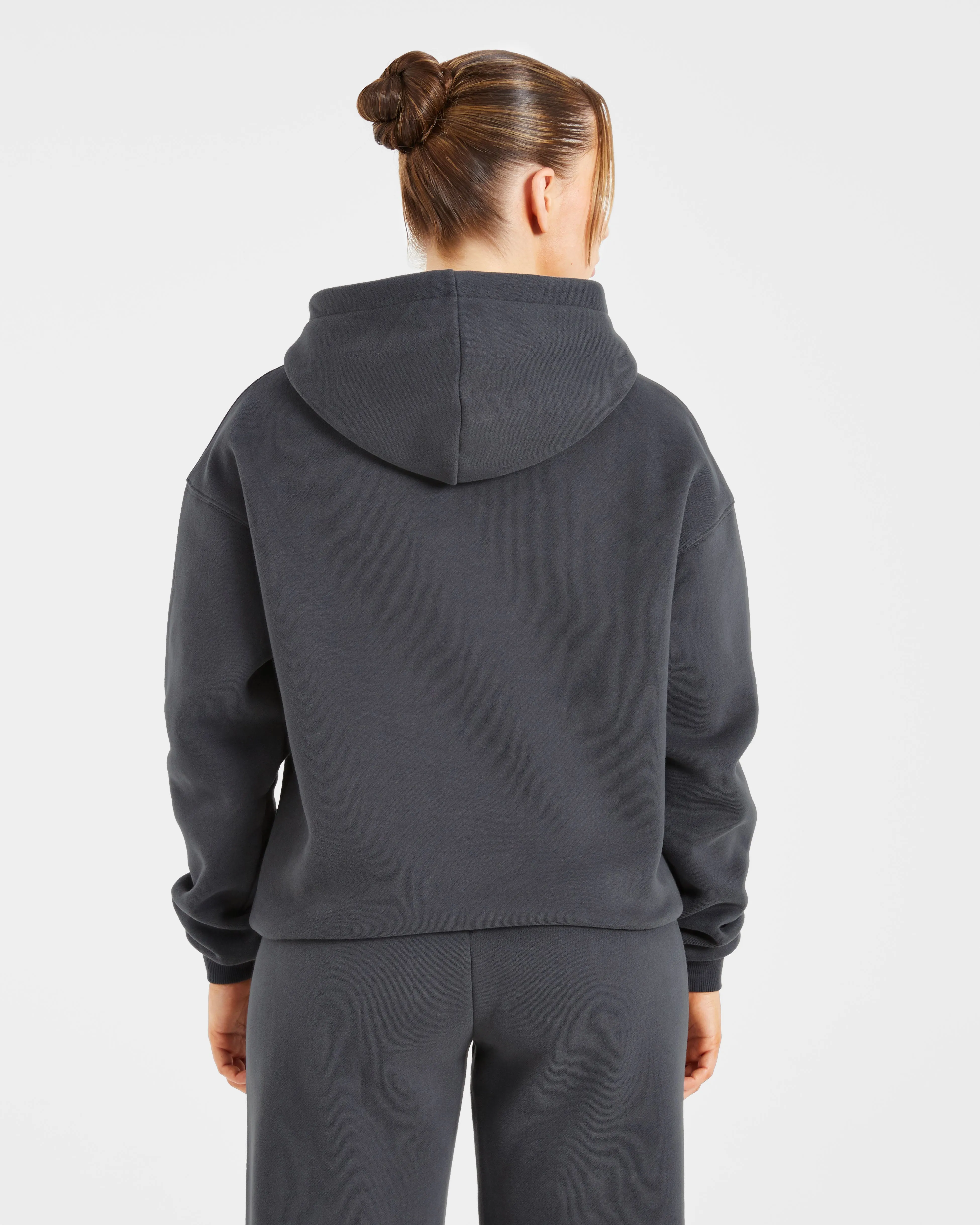 Retro Embroidered Oversized Hoodie - Charcoal sold by AYBL product image thumbnail 2