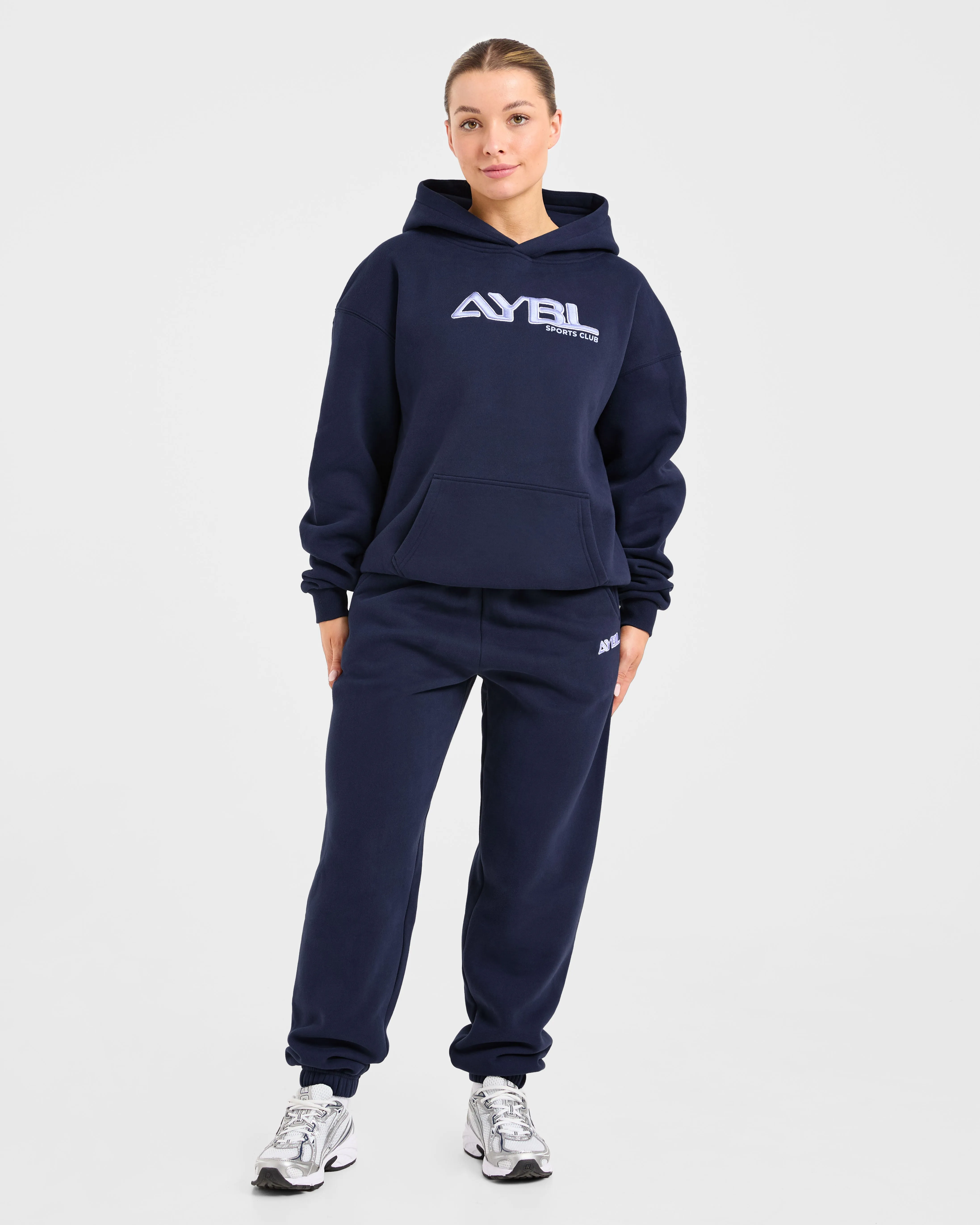 Retro Embroidered Oversized Hoodie - Navy sold by AYBL product image thumbnail 3