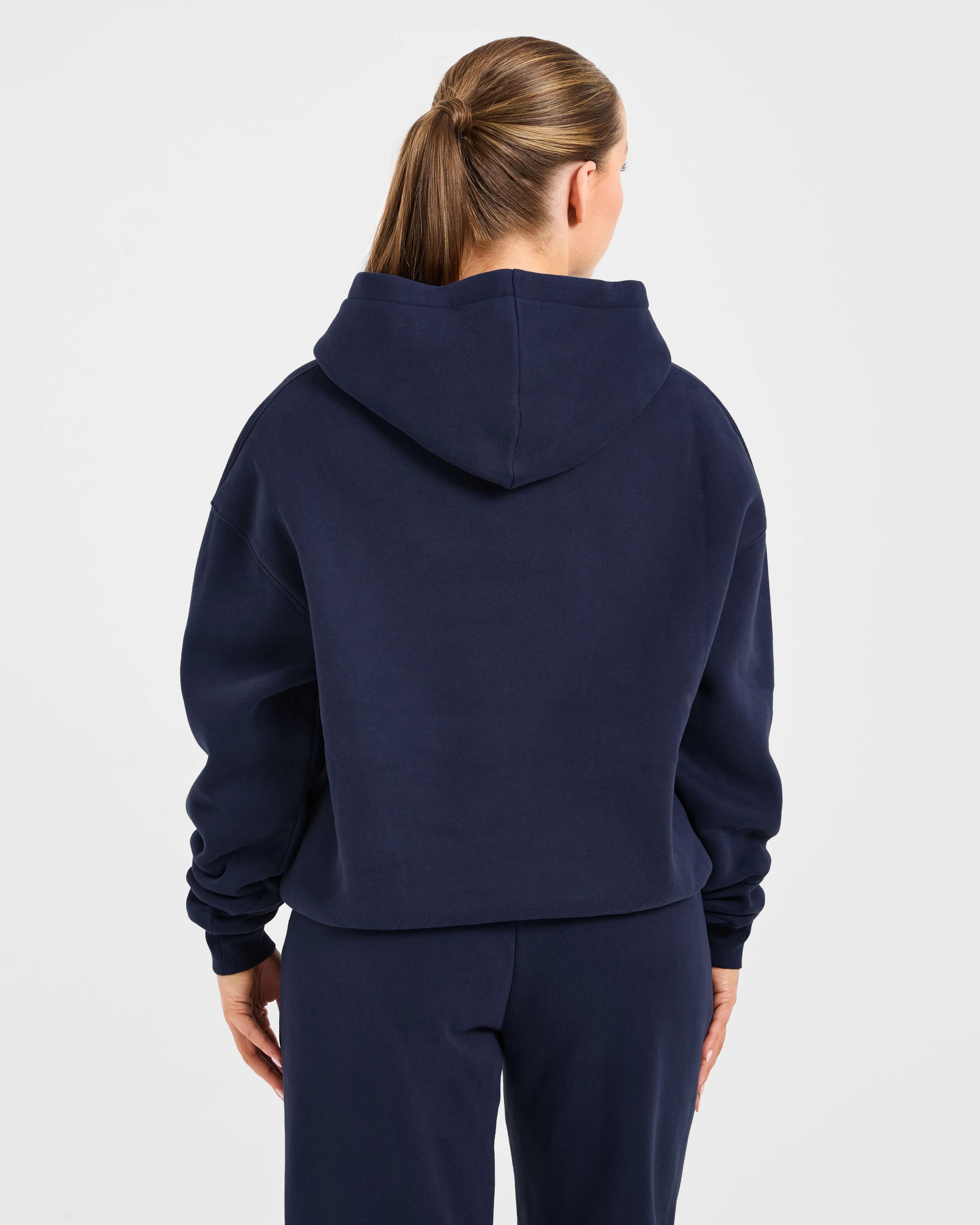 Retro Embroidered Oversized Hoodie - Navy sold by AYBL product image thumbnail 2