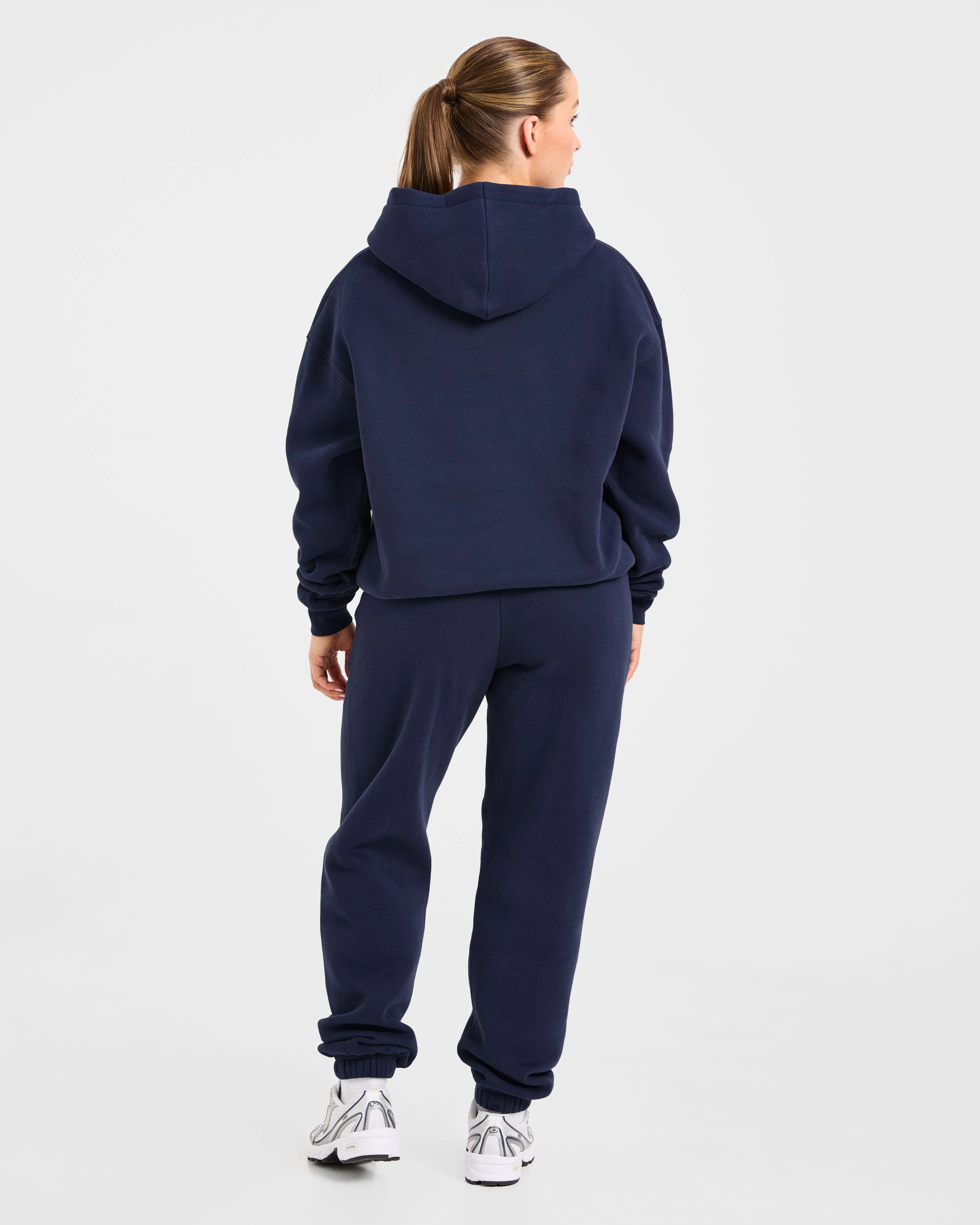 Retro Embroidered Oversized Hoodie - Navy sold by AYBL product image thumbnail 4