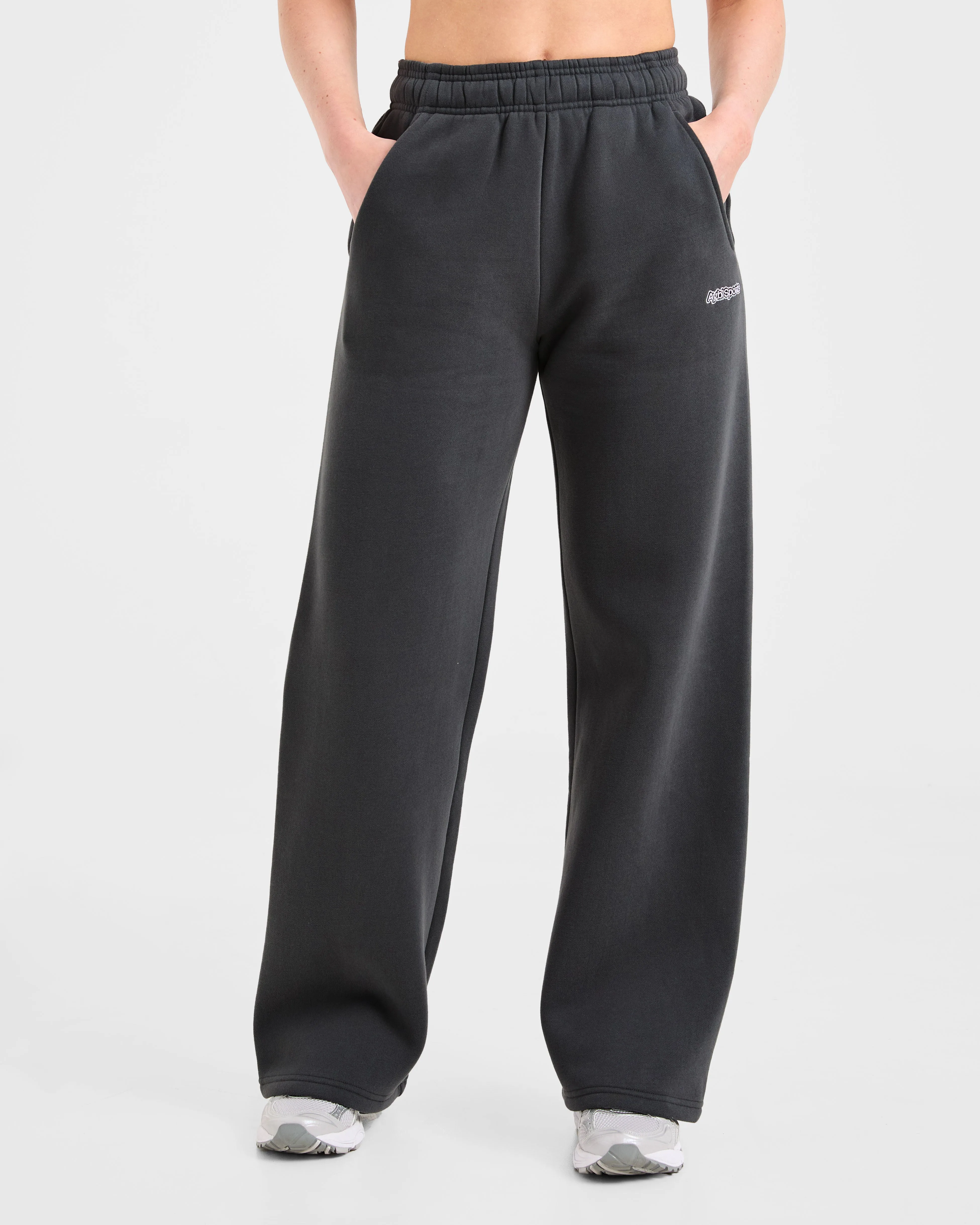 AYBL Sports Outline Oversized Straight Leg Joggers - Charcoal sold by AYBL