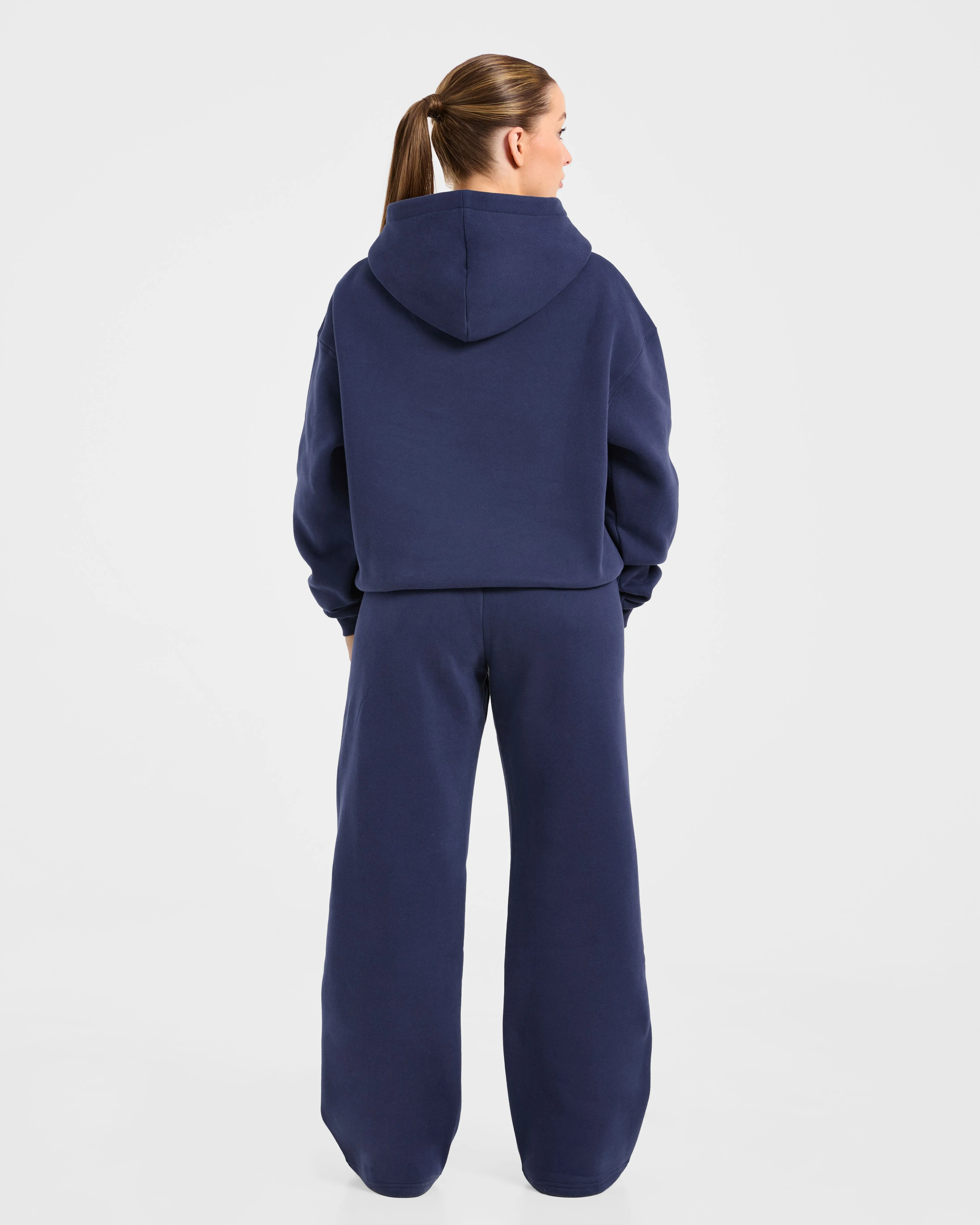 AYBL Sports Outline Oversized Straight Leg Joggers - Navy sold by AYBL product image thumbnail 4