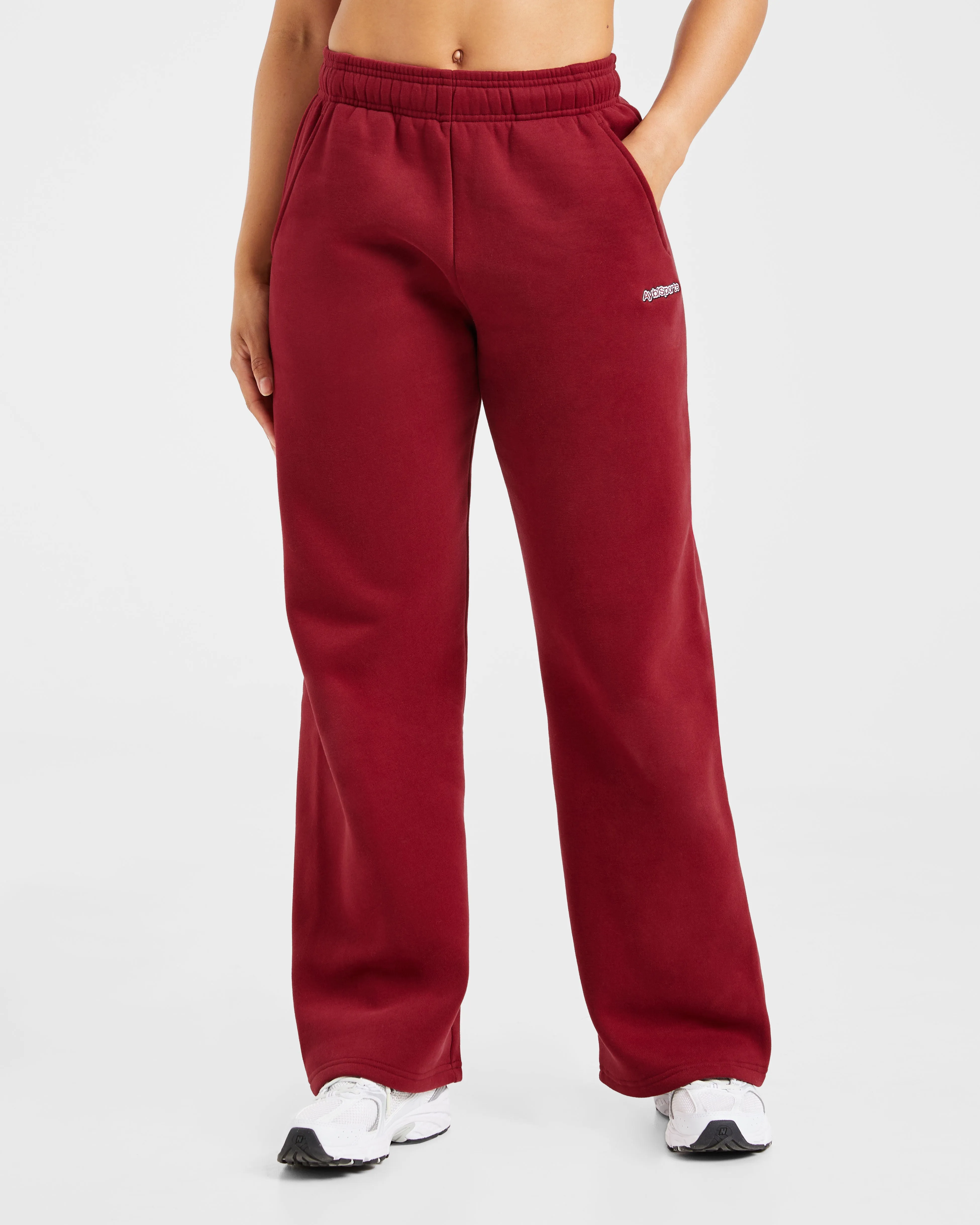AYBL Sports Outline Oversized Straight Leg Joggers - Burgundy sold by AYBL