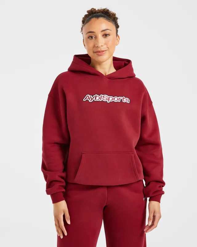 AYBL Sports Outline Oversized Hoodie - Burgundy sold by AYBL