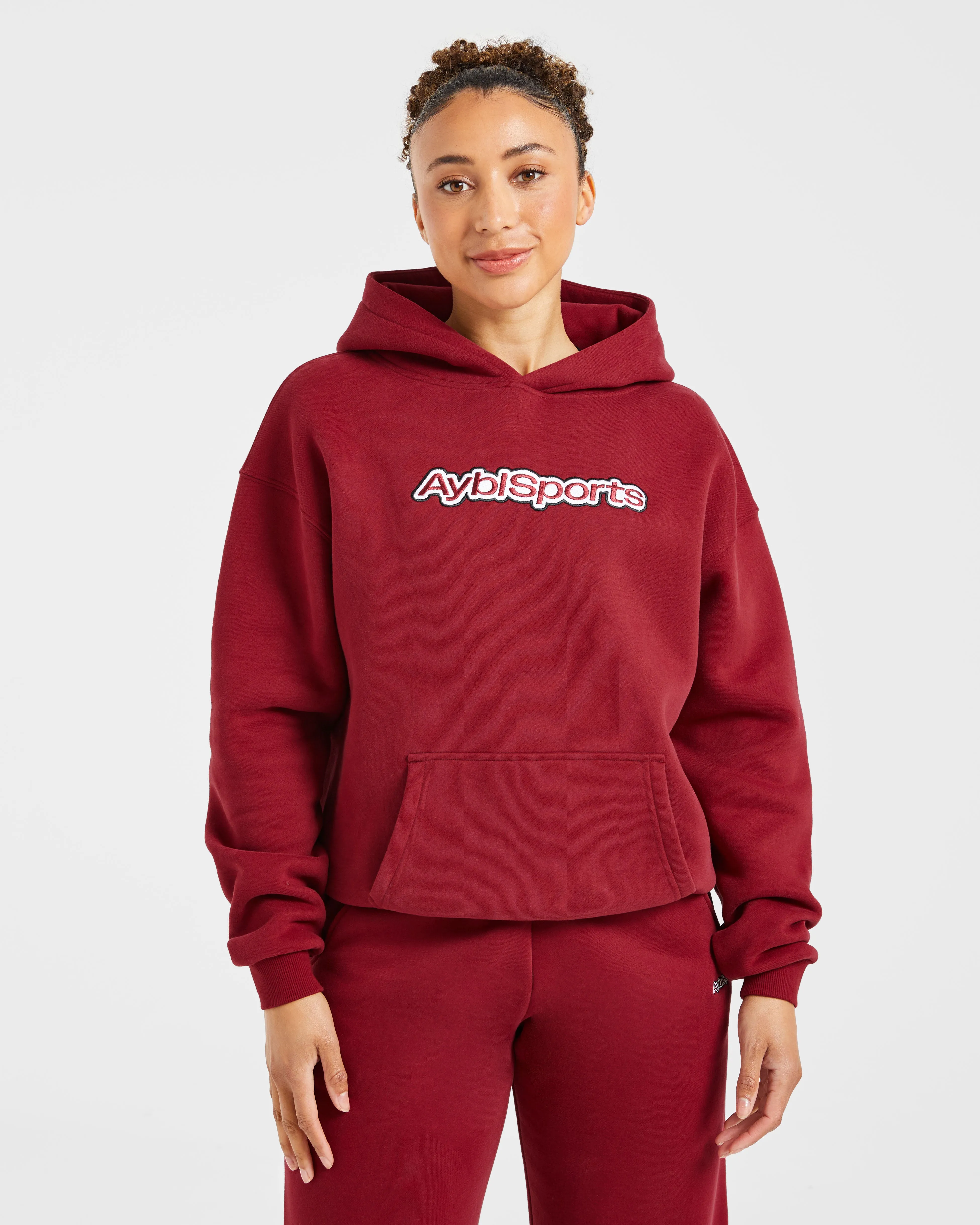 AYBL Sports Outline Oversized Hoodie - Burgundy sold by AYBL