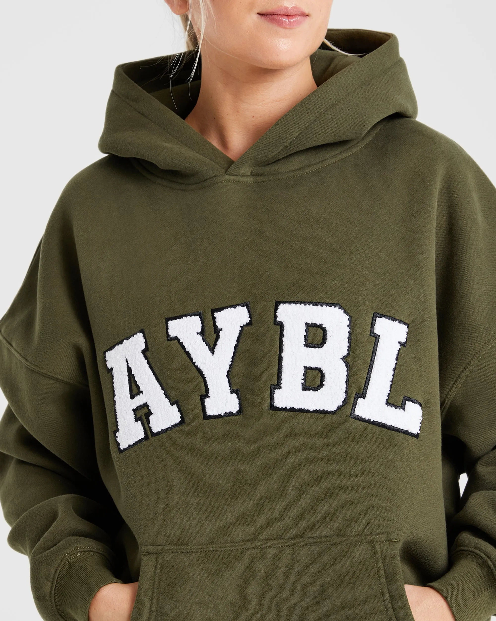 Varsity Oversized Hoodie - Khaki sold by AYBL product image thumbnail 5