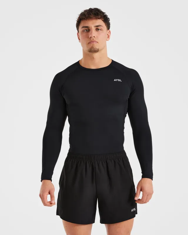 Compression Long Sleeve T Shirt - Black sold by AYBL