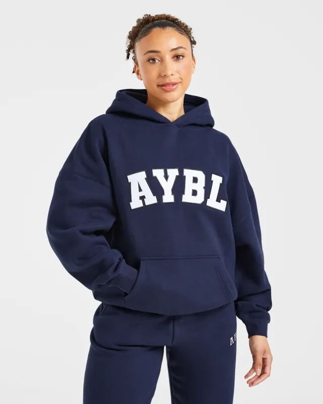 Varsity 2.0 Oversized Hoodie - Navy sold by AYBL
