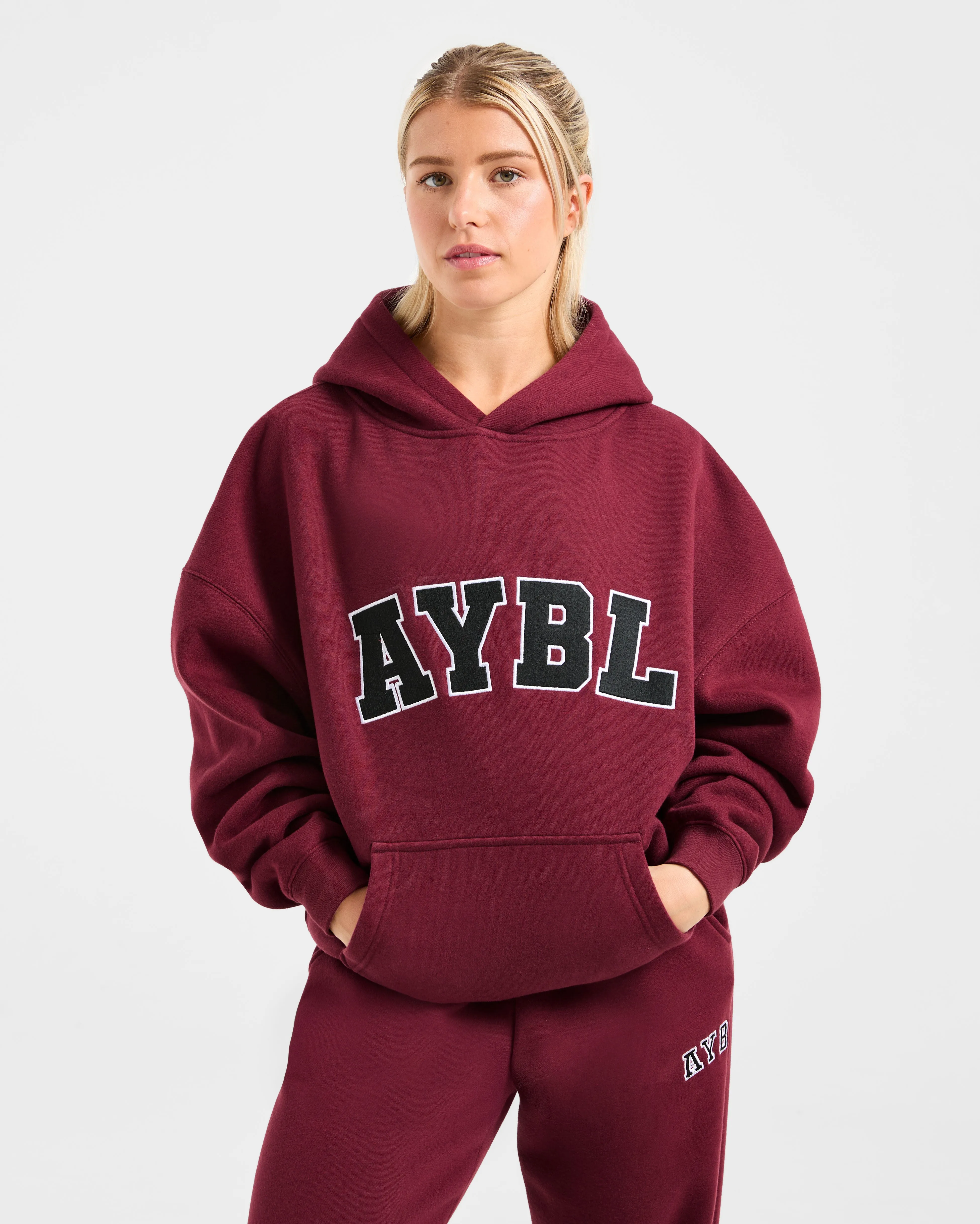 Varsity 2.0 Oversized Hoodie - Red Wine sold by AYBL