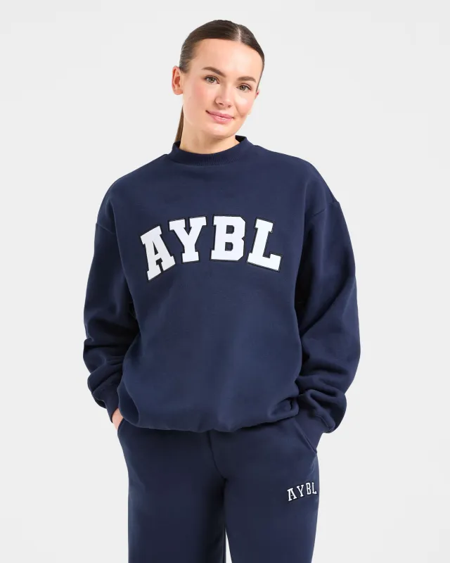 Varsity 2.0 Oversized Sweatshirt - Navy sold by AYBL