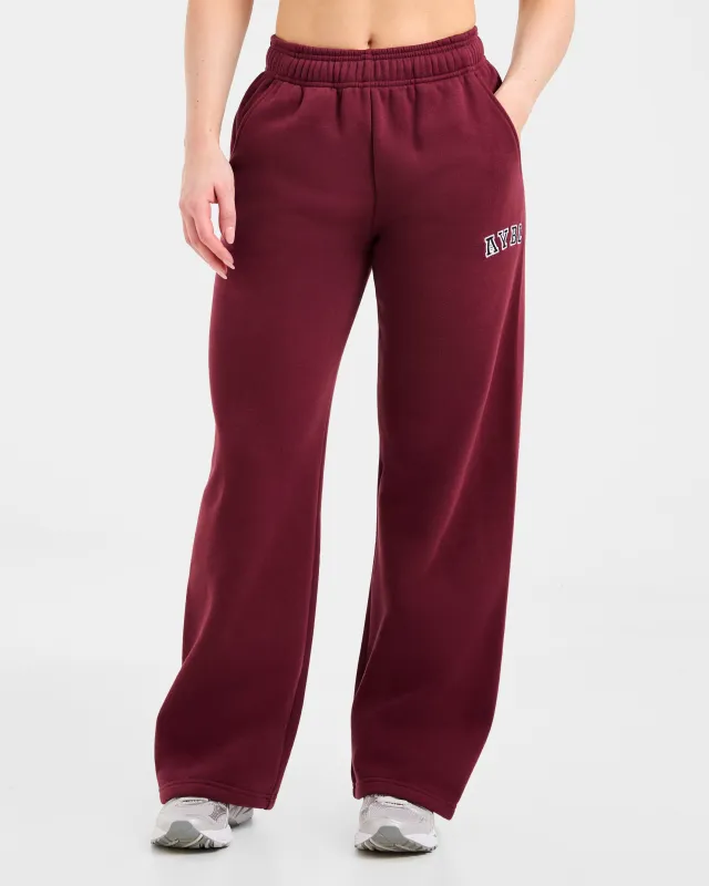 Varsity 2.0 Oversized Straight Leg Joggers - Red Wine sold by AYBL