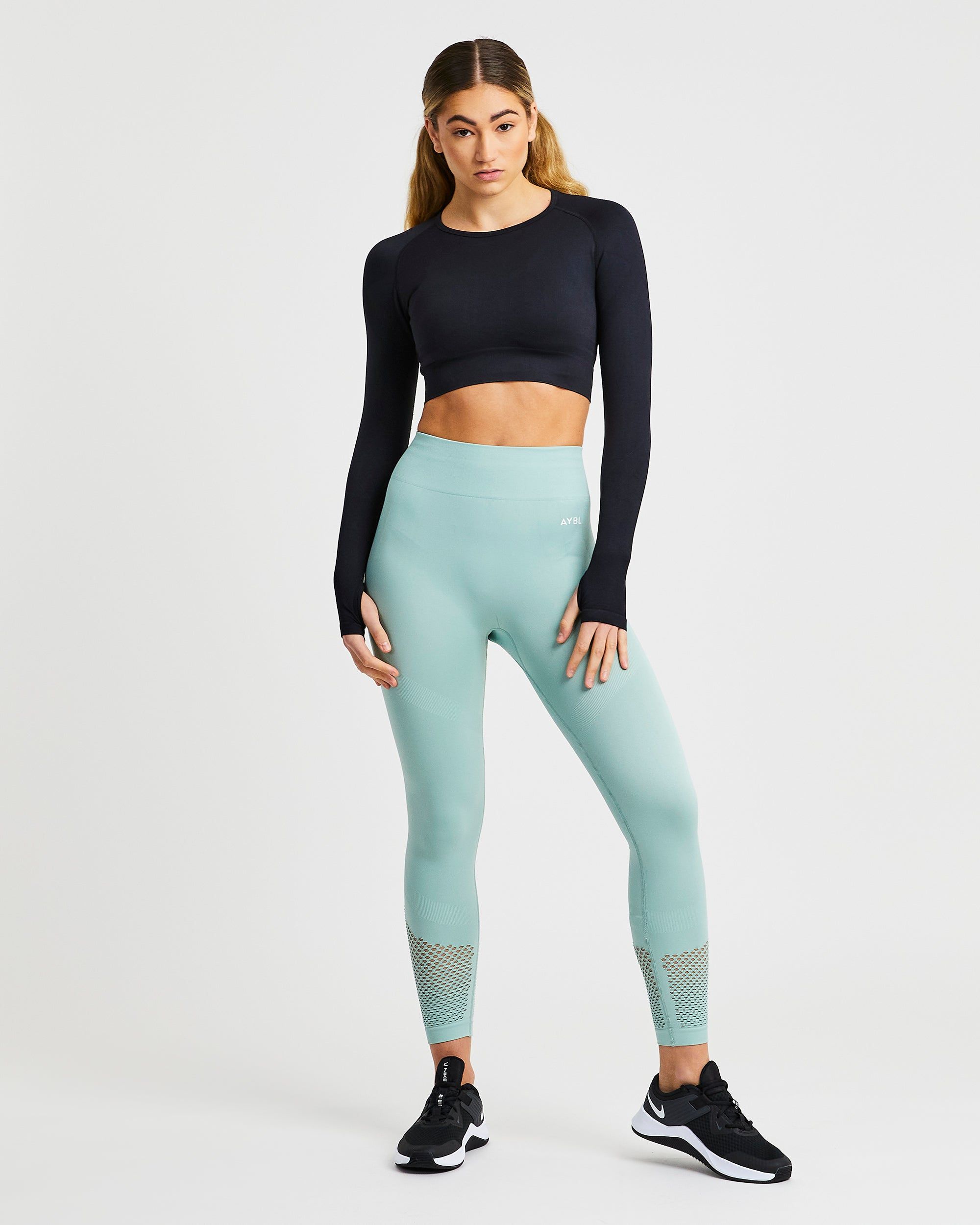 Reform Seamless Long Sleeve Crop Top - Black sold by AYBL product image thumbnail 3