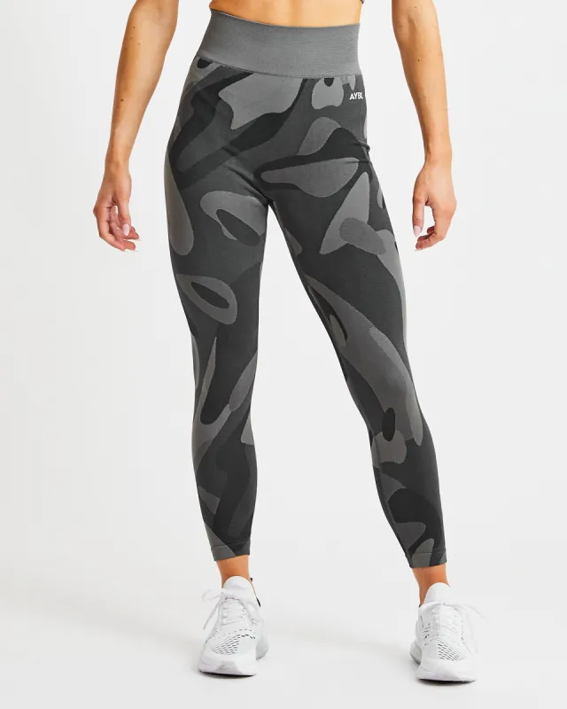 Abstract Seamless Leggings - Charcoal sold by AYBL