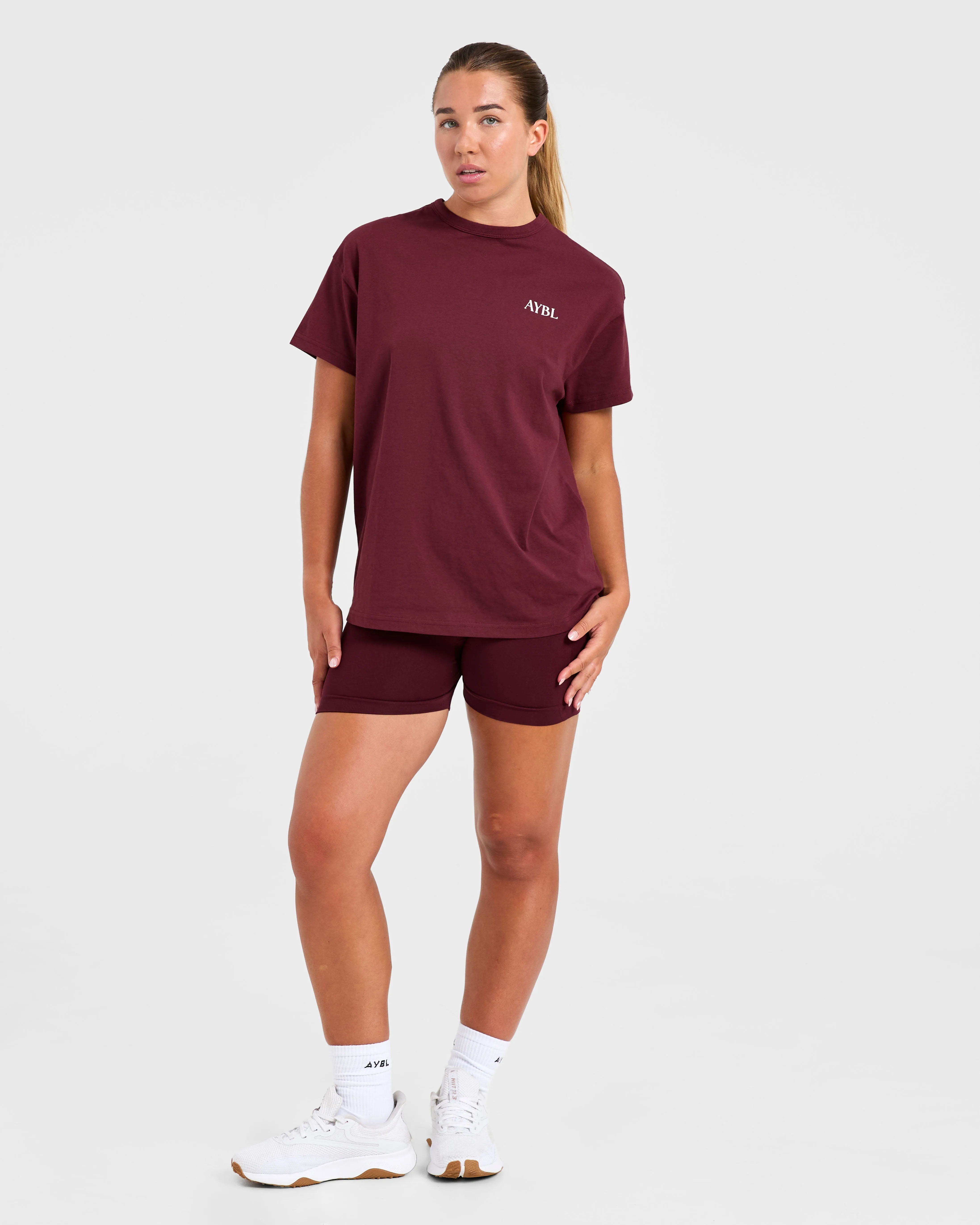 Athletics Club Oversized T Shirt - Red Wine/Pink sold by AYBL product image thumbnail 3
