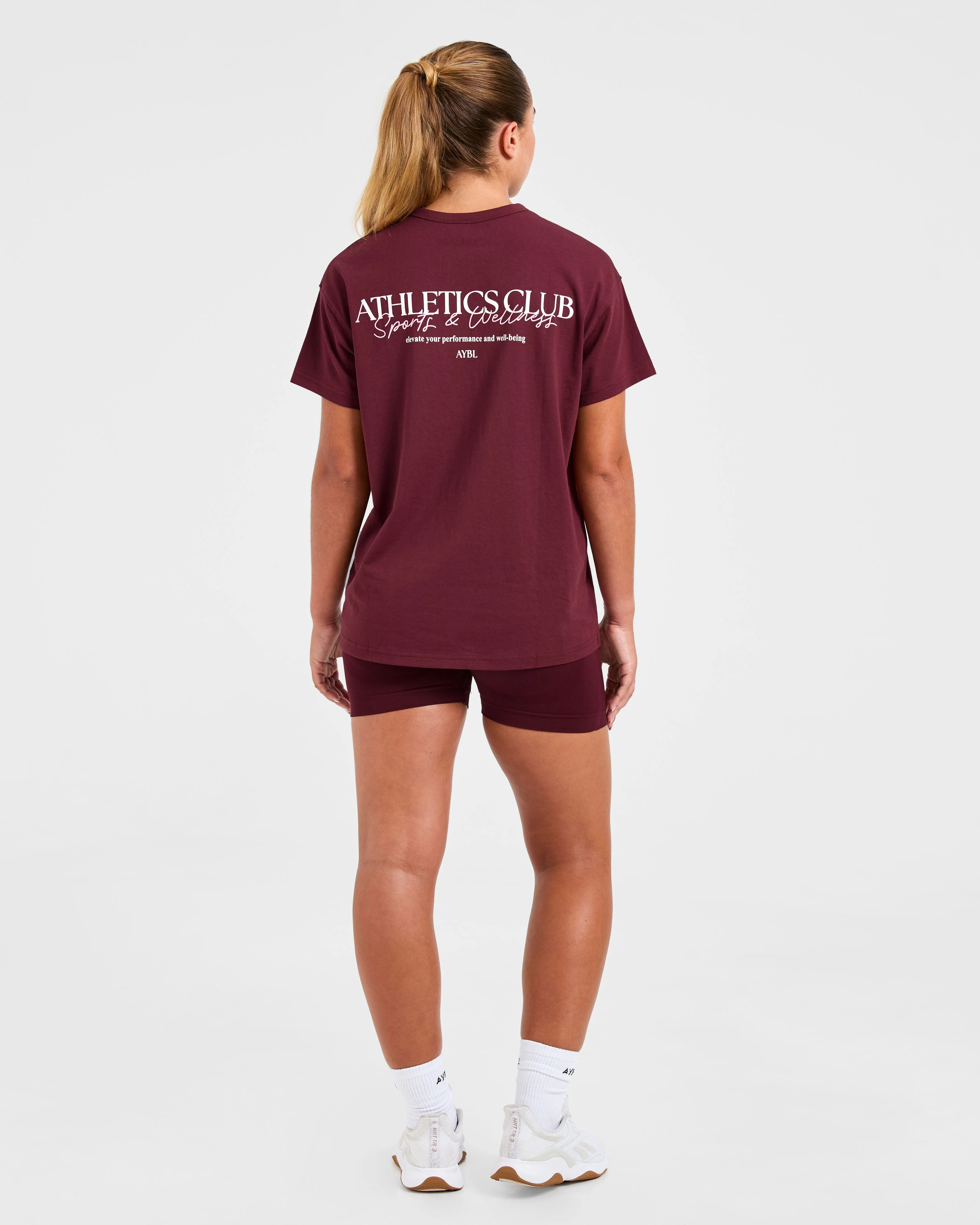 Athletics Club Oversized T Shirt - Red Wine/Pink sold by AYBL product image thumbnail 4