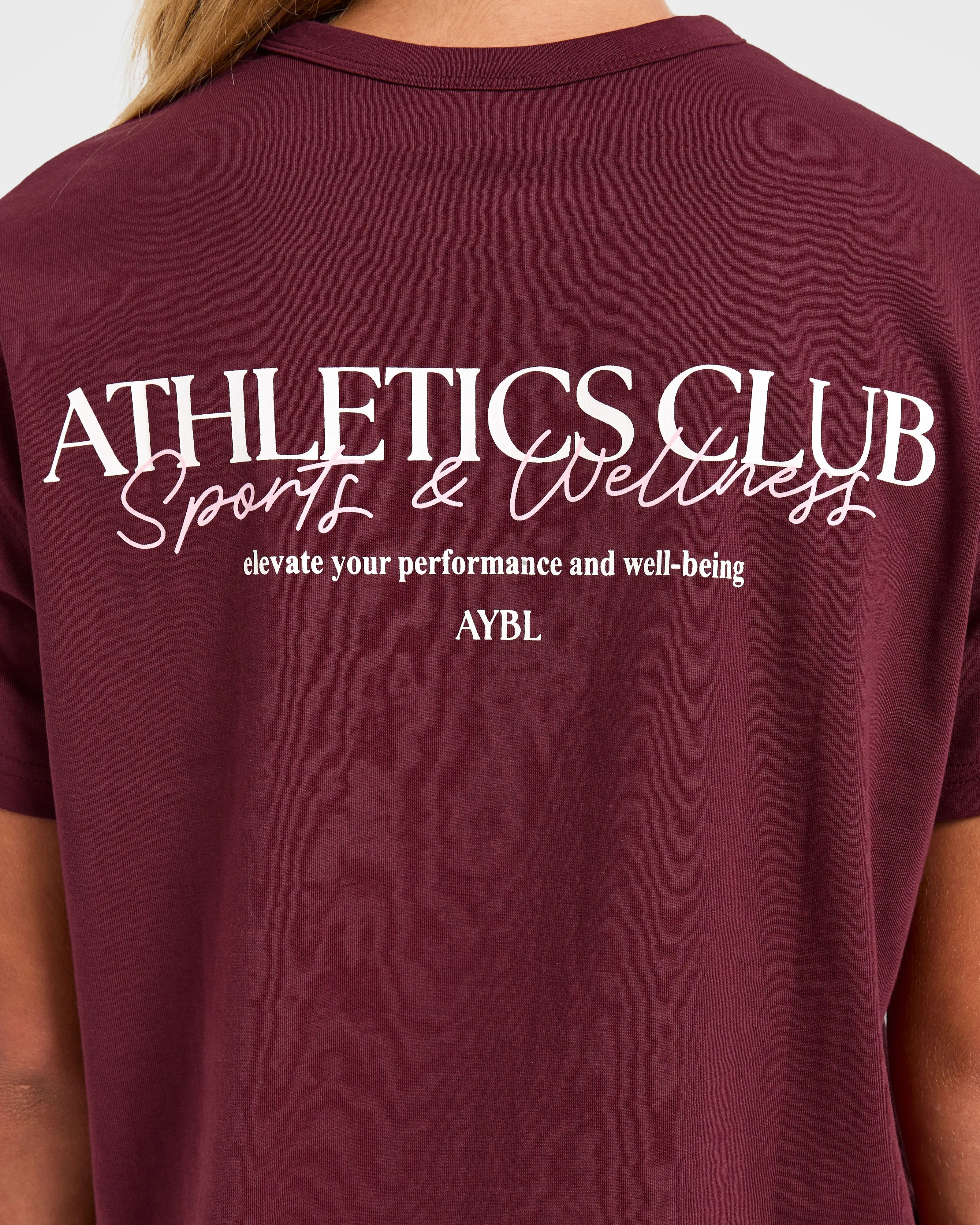 Athletics Club Oversized T Shirt - Red Wine/Pink sold by AYBL product image thumbnail 5