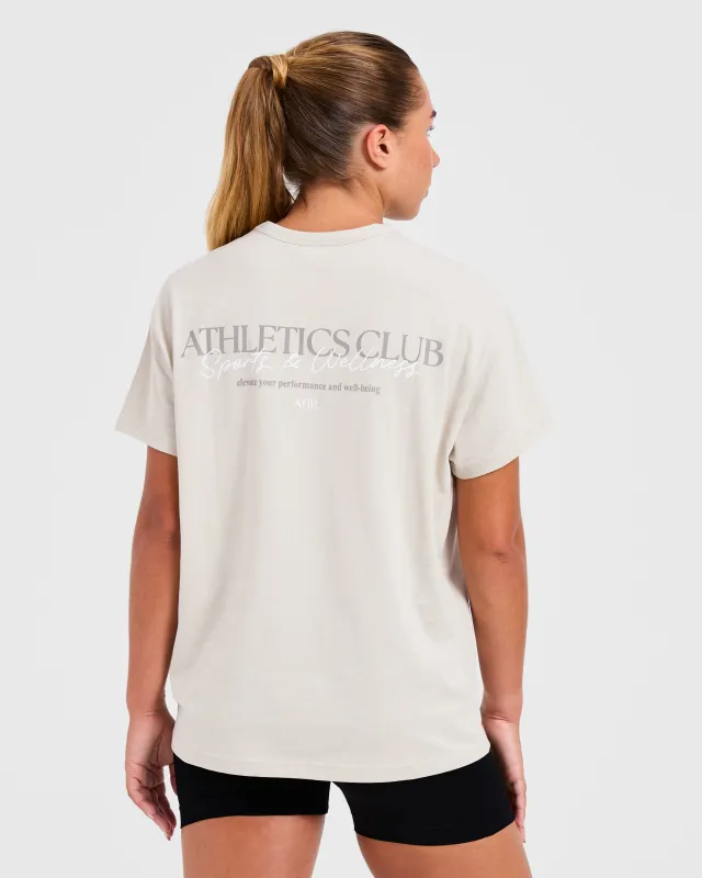 Athletics Club Oversized T Shirt - Taupe Beige sold by AYBL