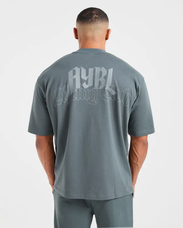 Lifting Club Gothic Oversized T Shirt - Iron Slate sold by AYBL