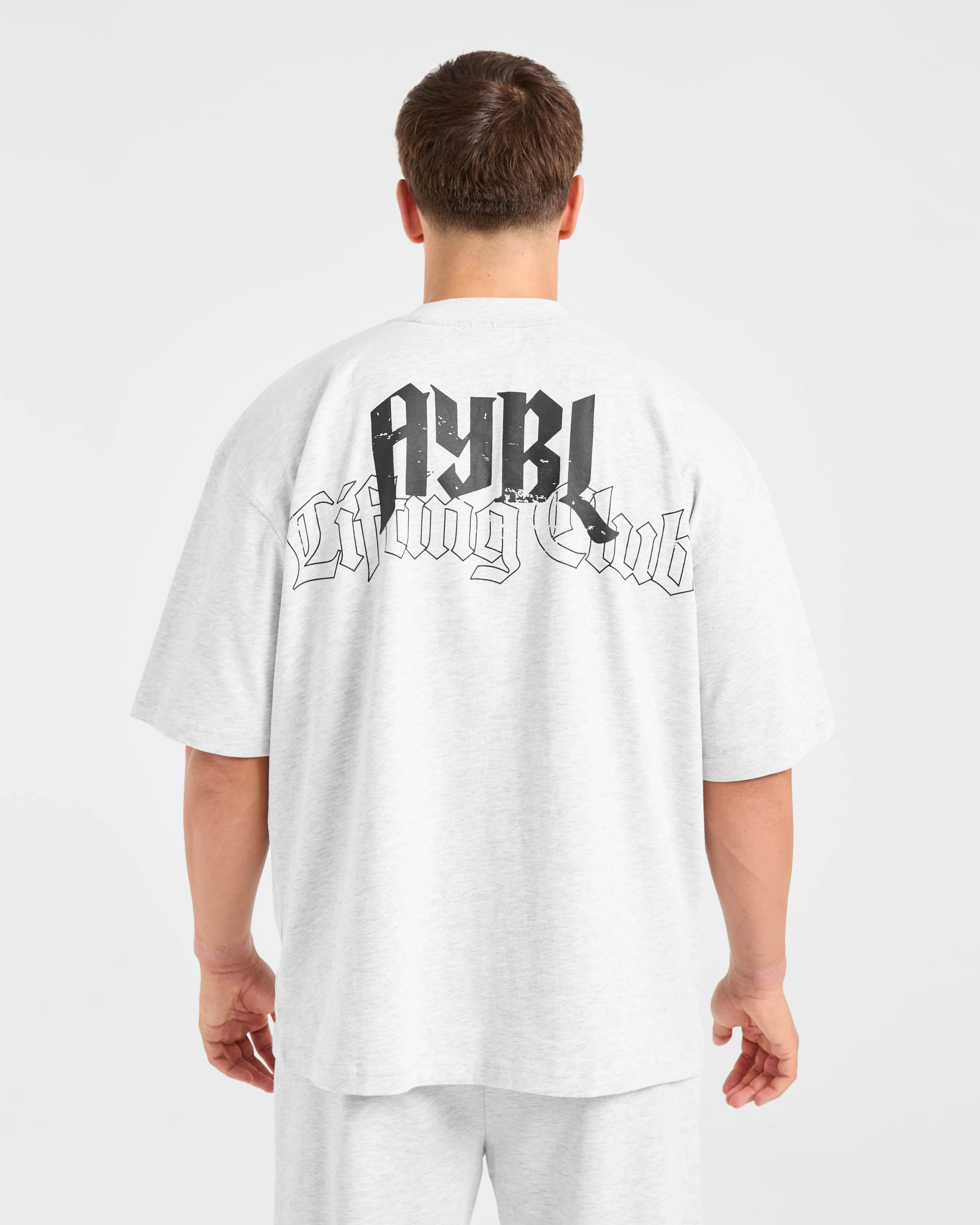 Lifting Club Gothic Oversized T Shirt - Grey Marl sold by AYBL