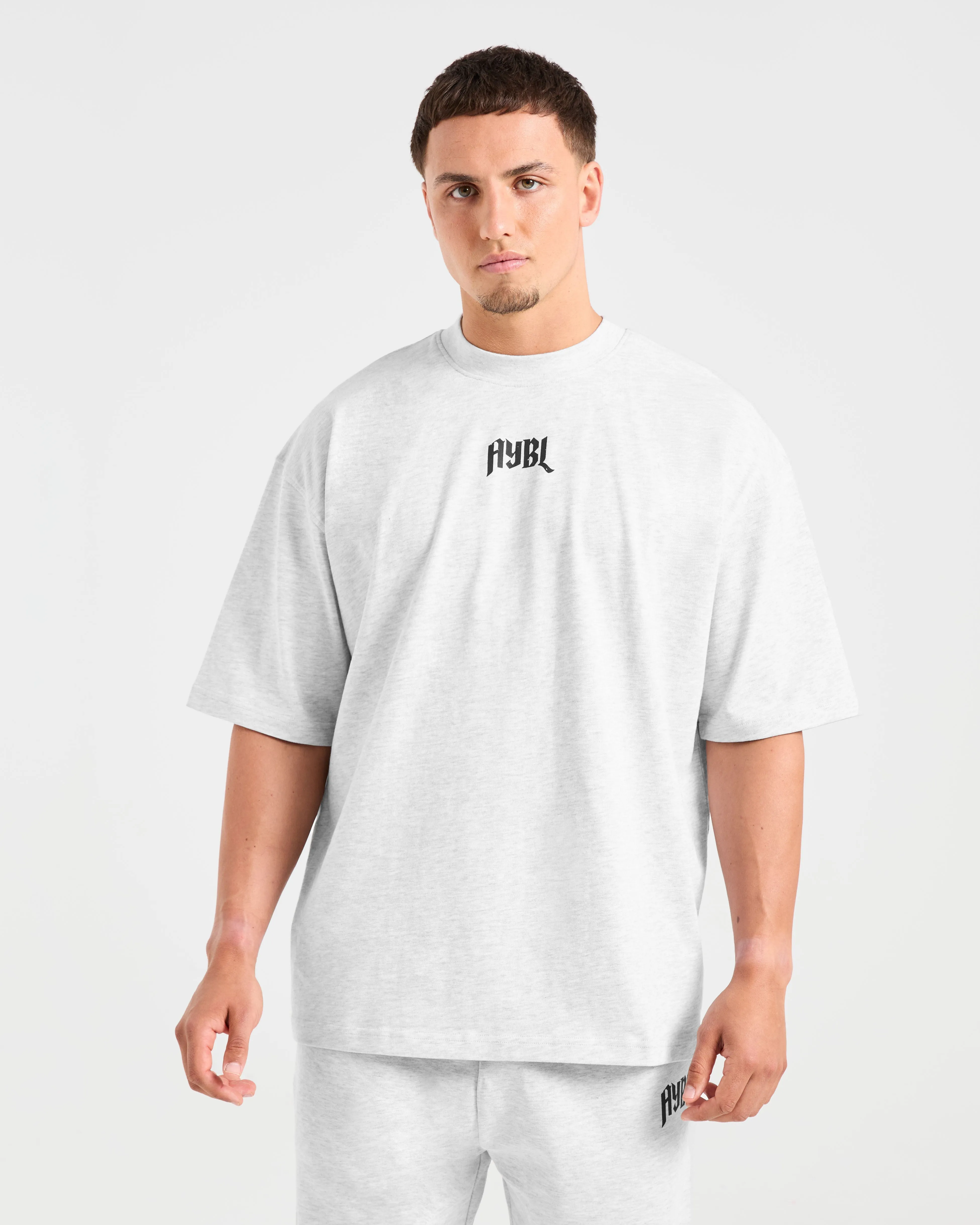 Lifting Club Gothic Oversized T Shirt - Grey Marl sold by AYBL product image thumbnail 2