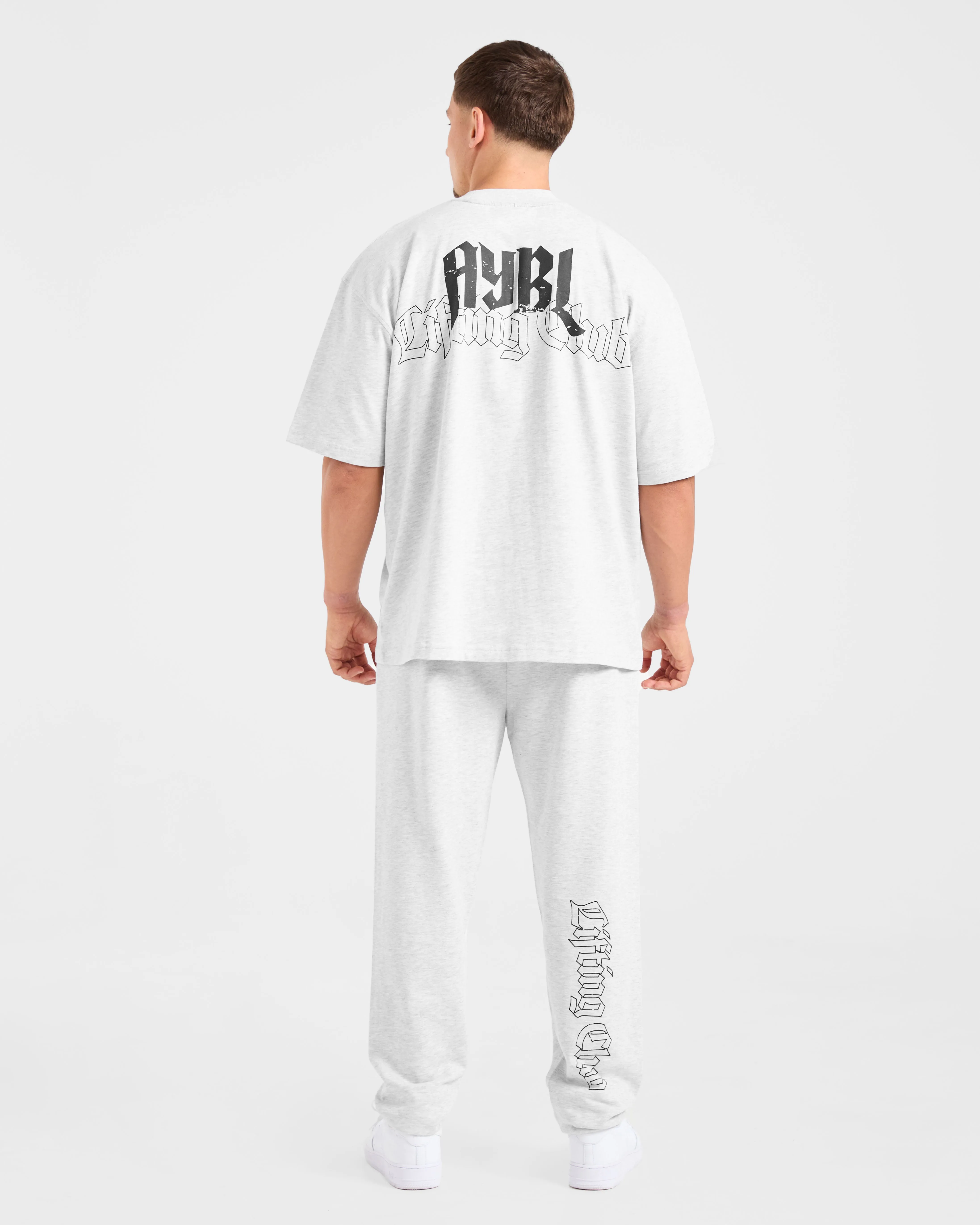 Lifting Club Gothic Oversized T Shirt - Grey Marl sold by AYBL product image thumbnail 4