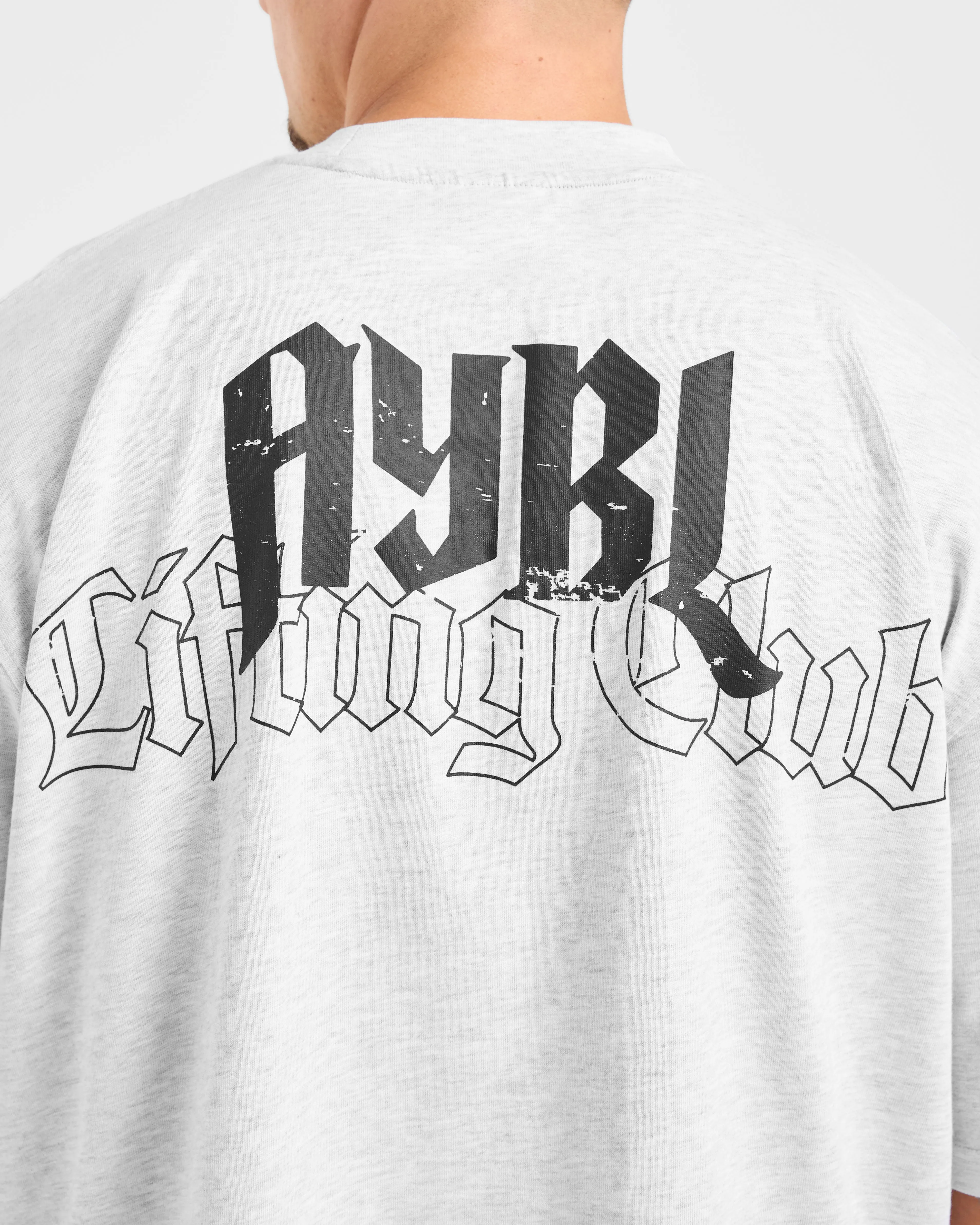 Lifting Club Gothic Oversized T Shirt - Grey Marl sold by AYBL product image thumbnail 5