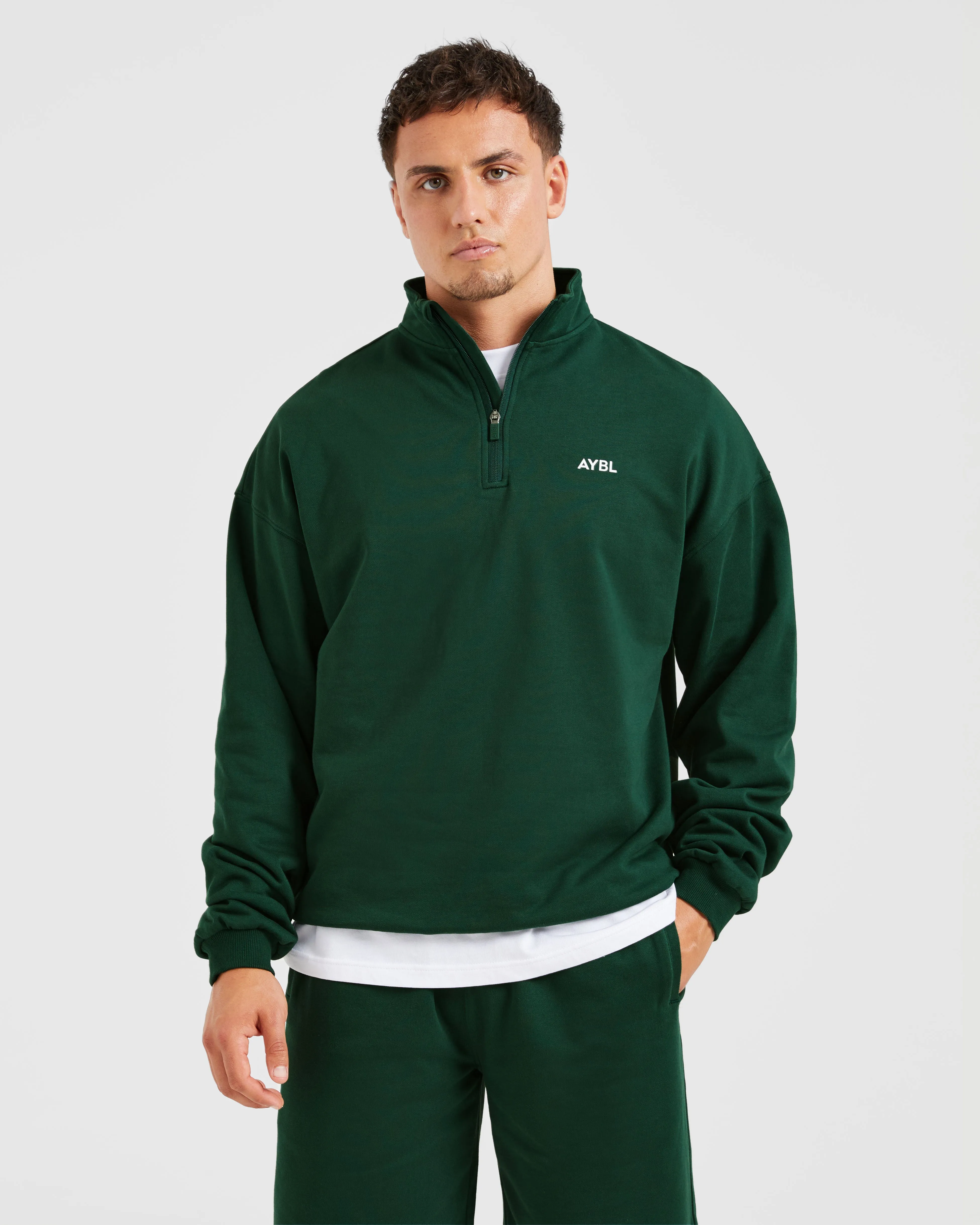 Rebound 1/4 Zip Pullover - Forest Green sold by AYBL