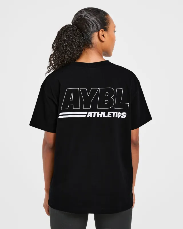 Athletics Track Oversized T Shirt - Black/White sold by AYBL