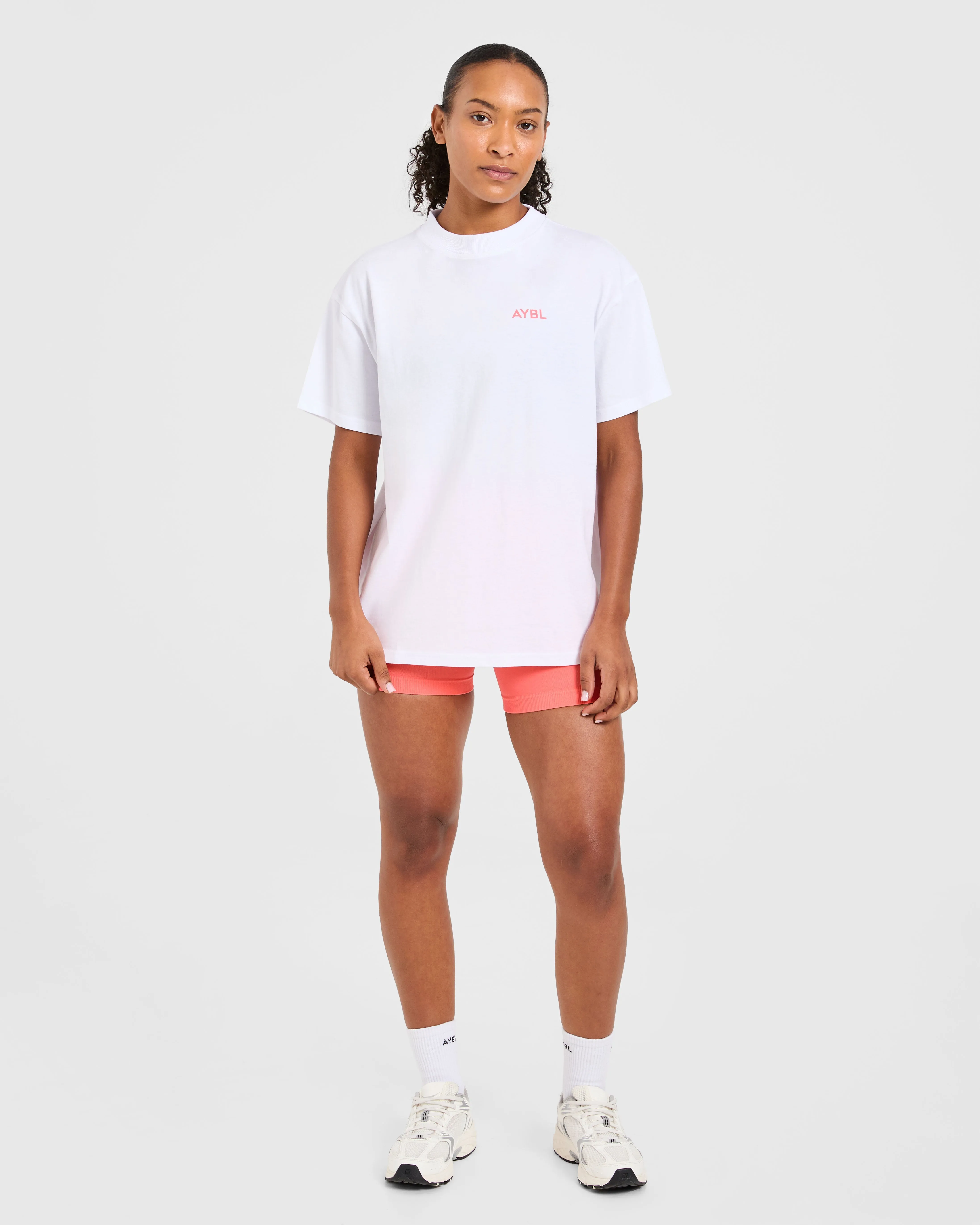 Lift Graphic Oversized T Shirt - White/Coral Peach sold by AYBL product image thumbnail 3