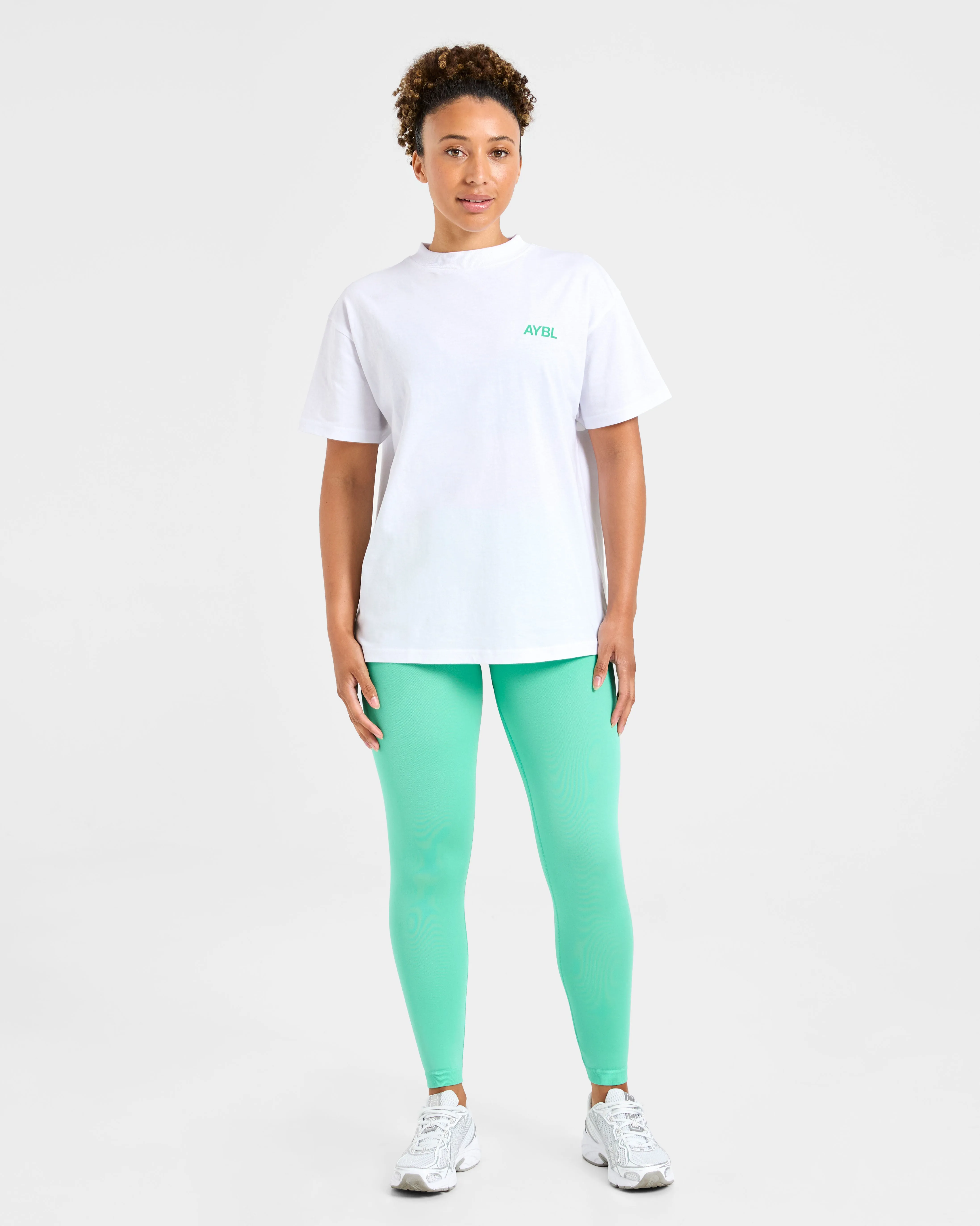 AYBL Sports Club Oversized T Shirt - White/Racing Green sold by AYBL product image thumbnail 3