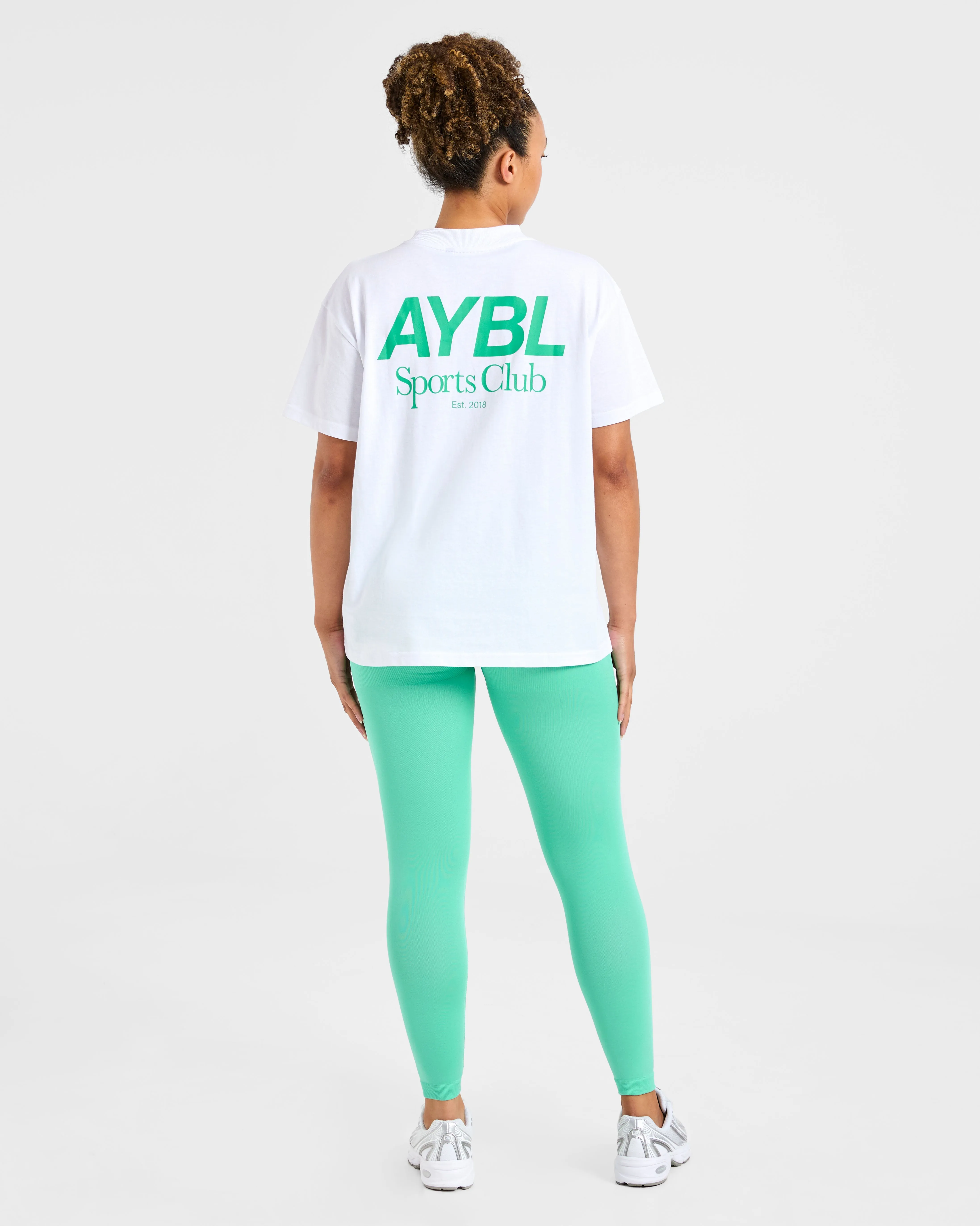AYBL Sports Club Oversized T Shirt - White/Racing Green sold by AYBL product image thumbnail 4