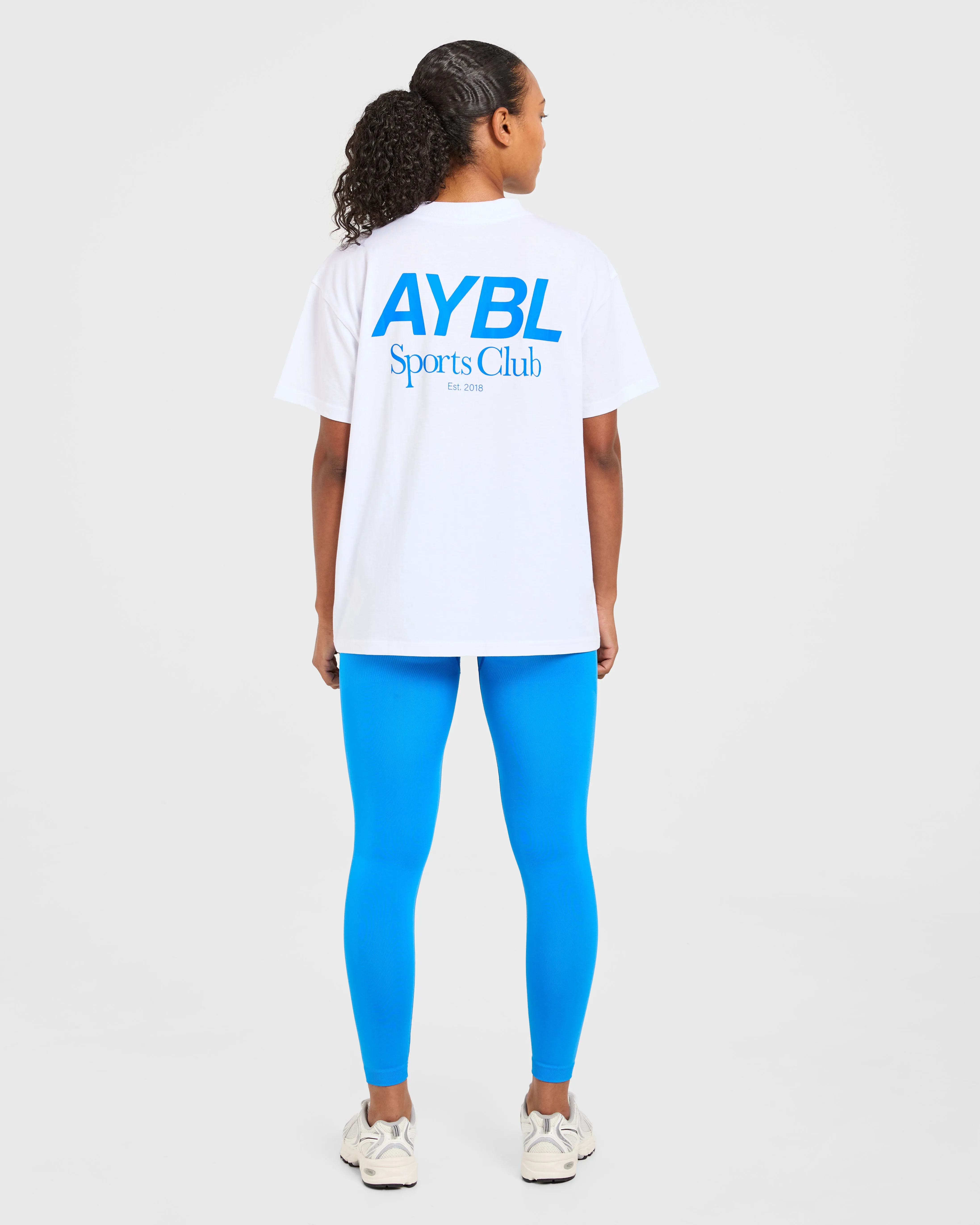 AYBL Sports Club Oversized T Shirt - White/Cobalt sold by AYBL product image thumbnail 4
