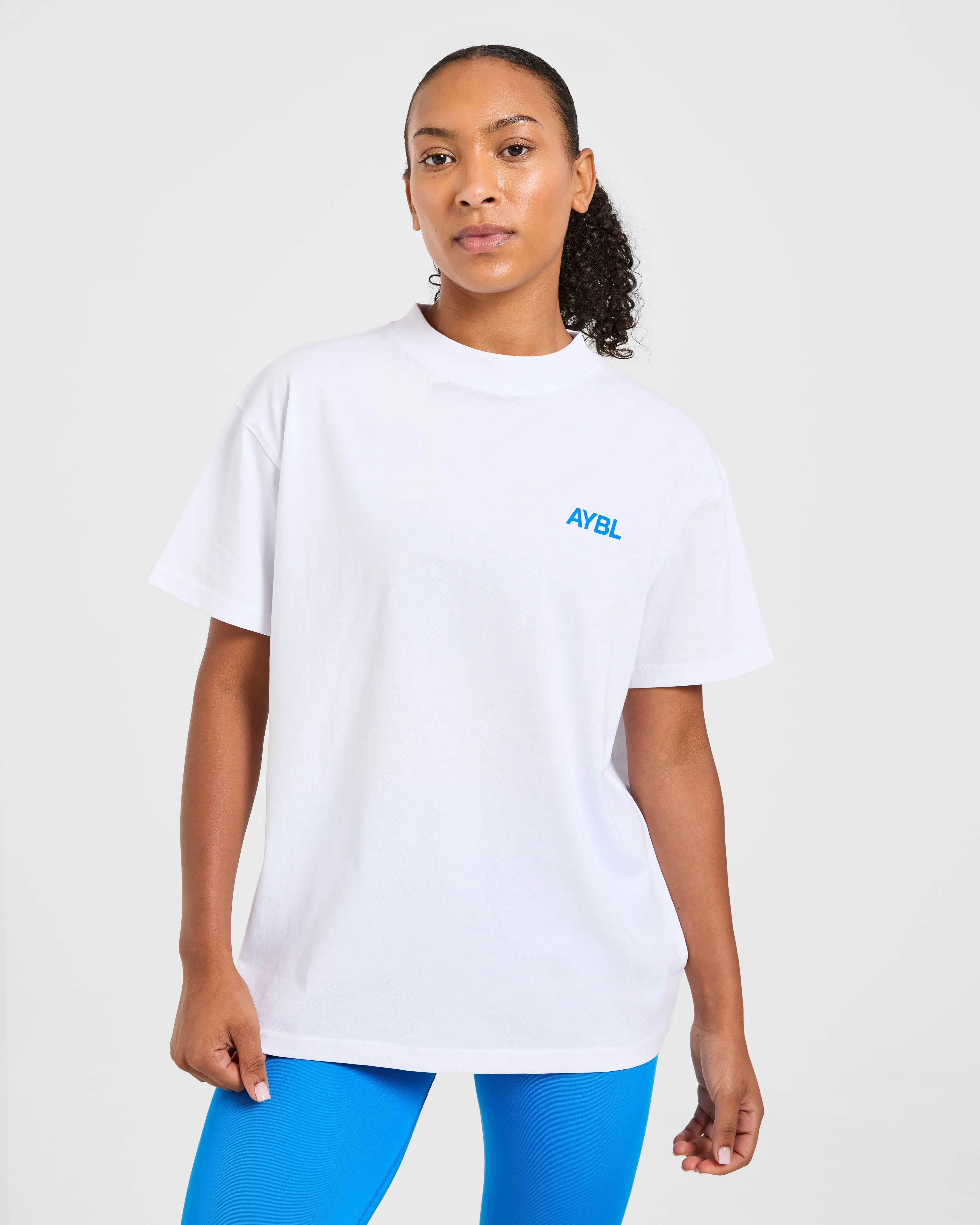 AYBL Sports Club Oversized T Shirt - White/Cobalt sold by AYBL product image thumbnail 2