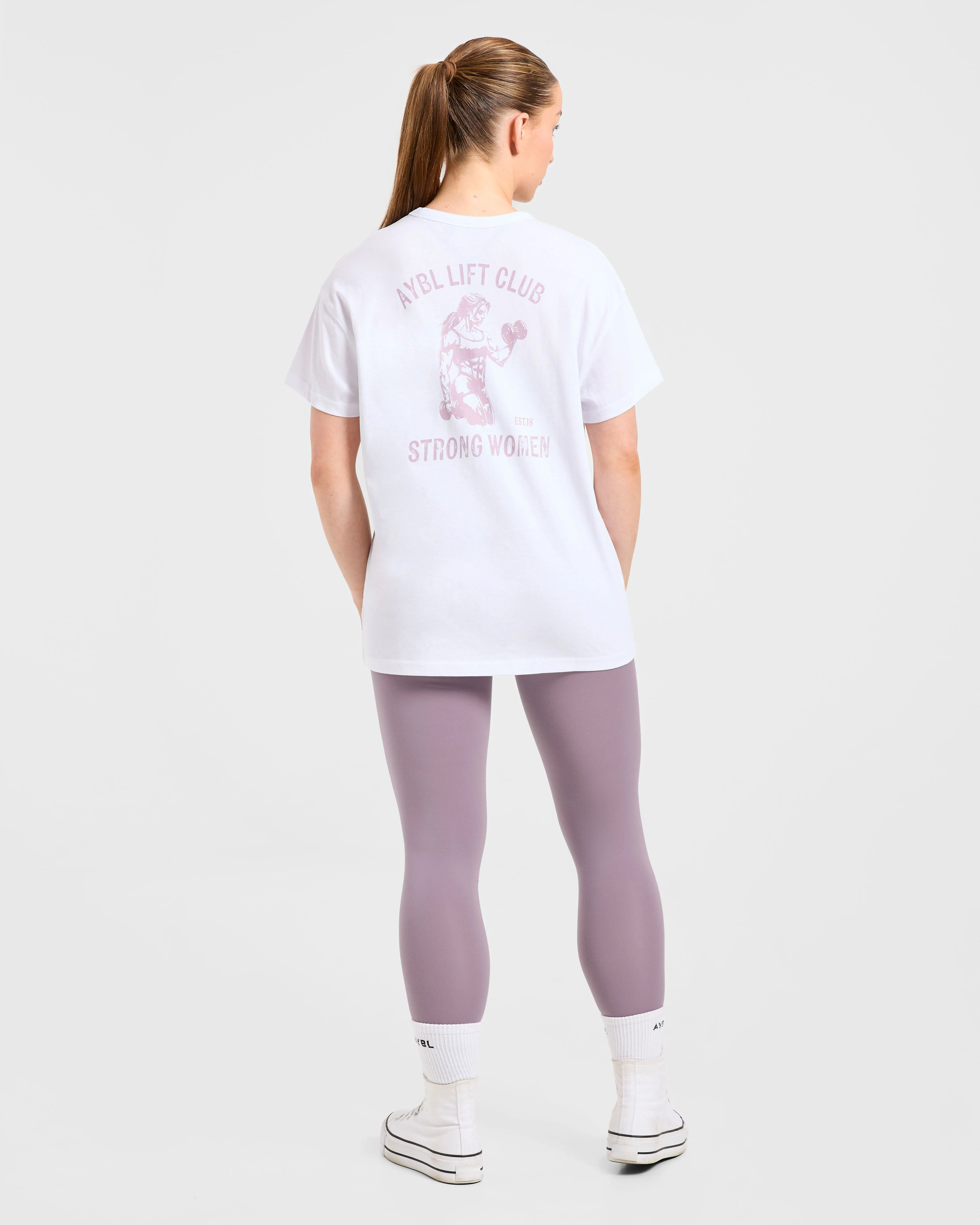 Strong Women Graphic Oversized T Shirt - White/Lilac sold by AYBL product image thumbnail 4