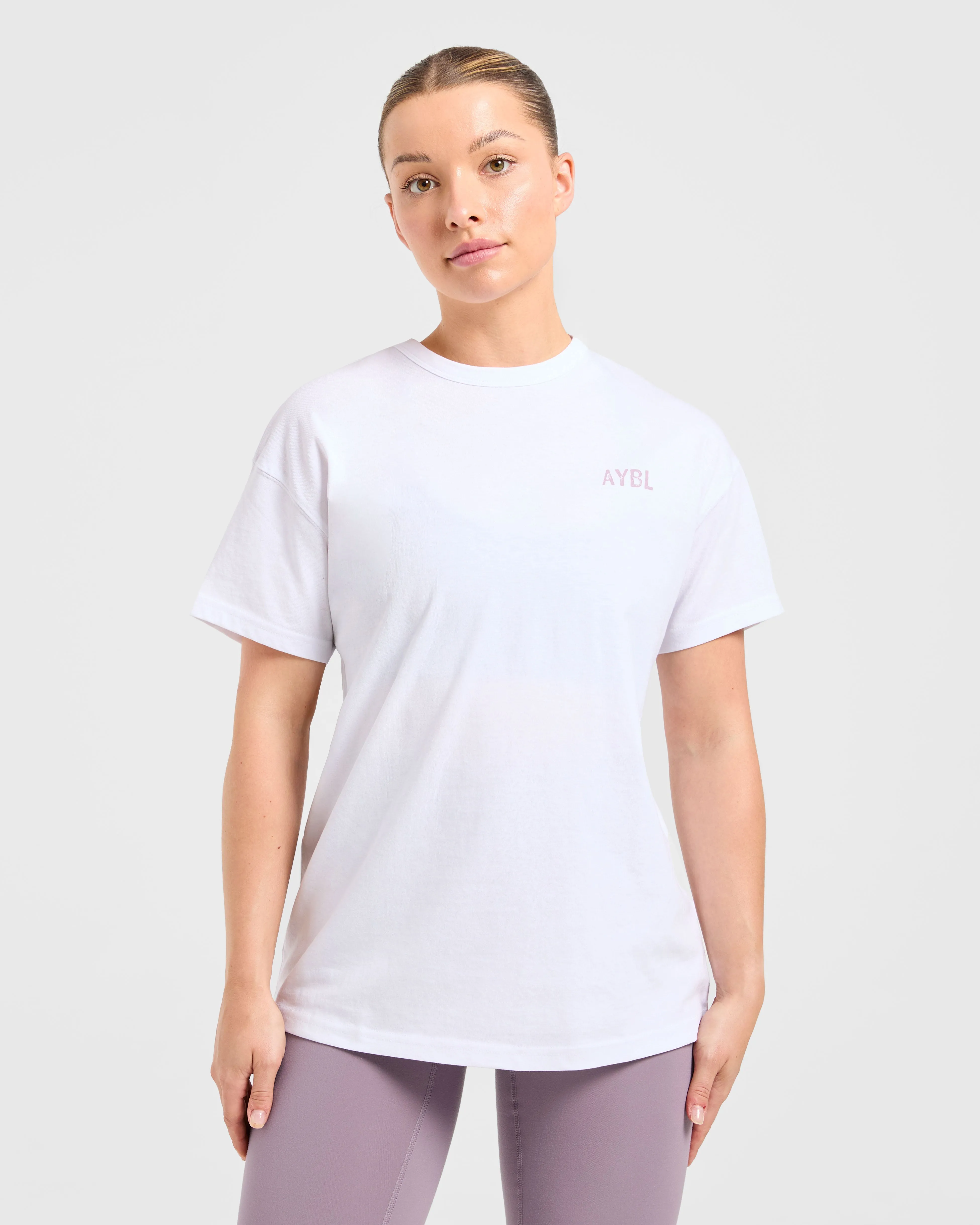 Strong Women Graphic Oversized T Shirt - White/Lilac sold by AYBL product image thumbnail 2