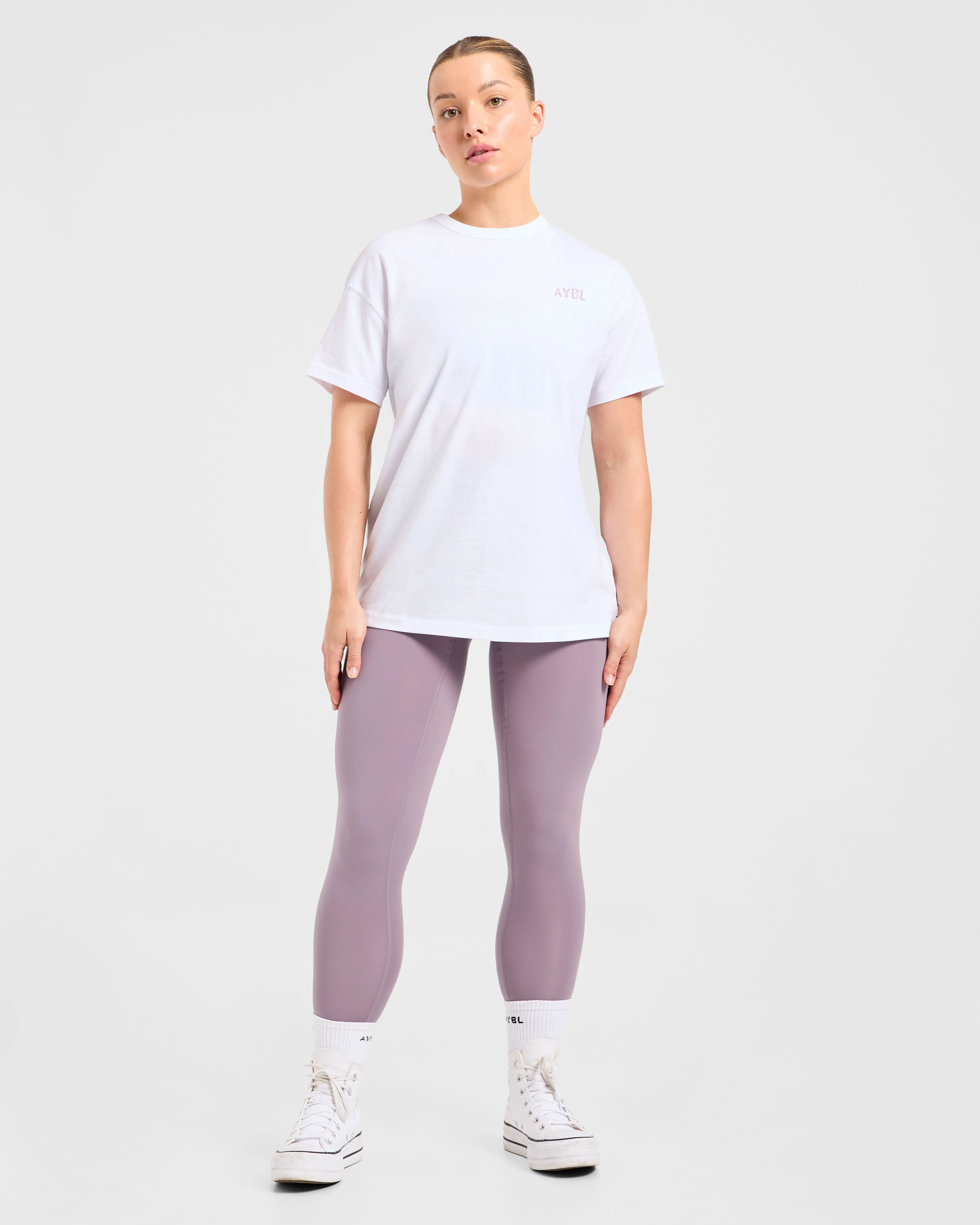 Strong Women Graphic Oversized T Shirt - White/Lilac sold by AYBL product image thumbnail 3