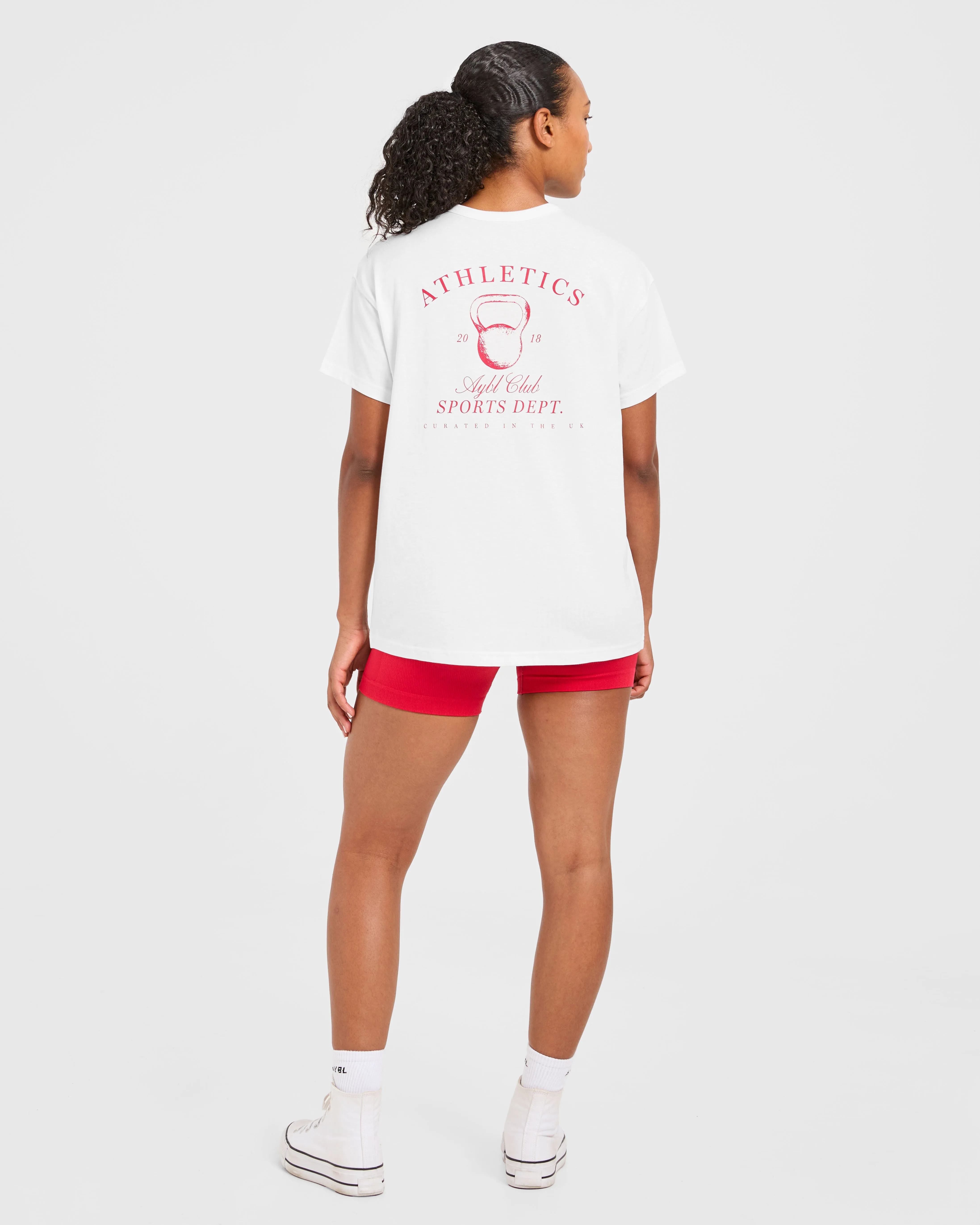 Athletics Sport Dept Oversized T Shirt - White/Red sold by AYBL product image thumbnail 4