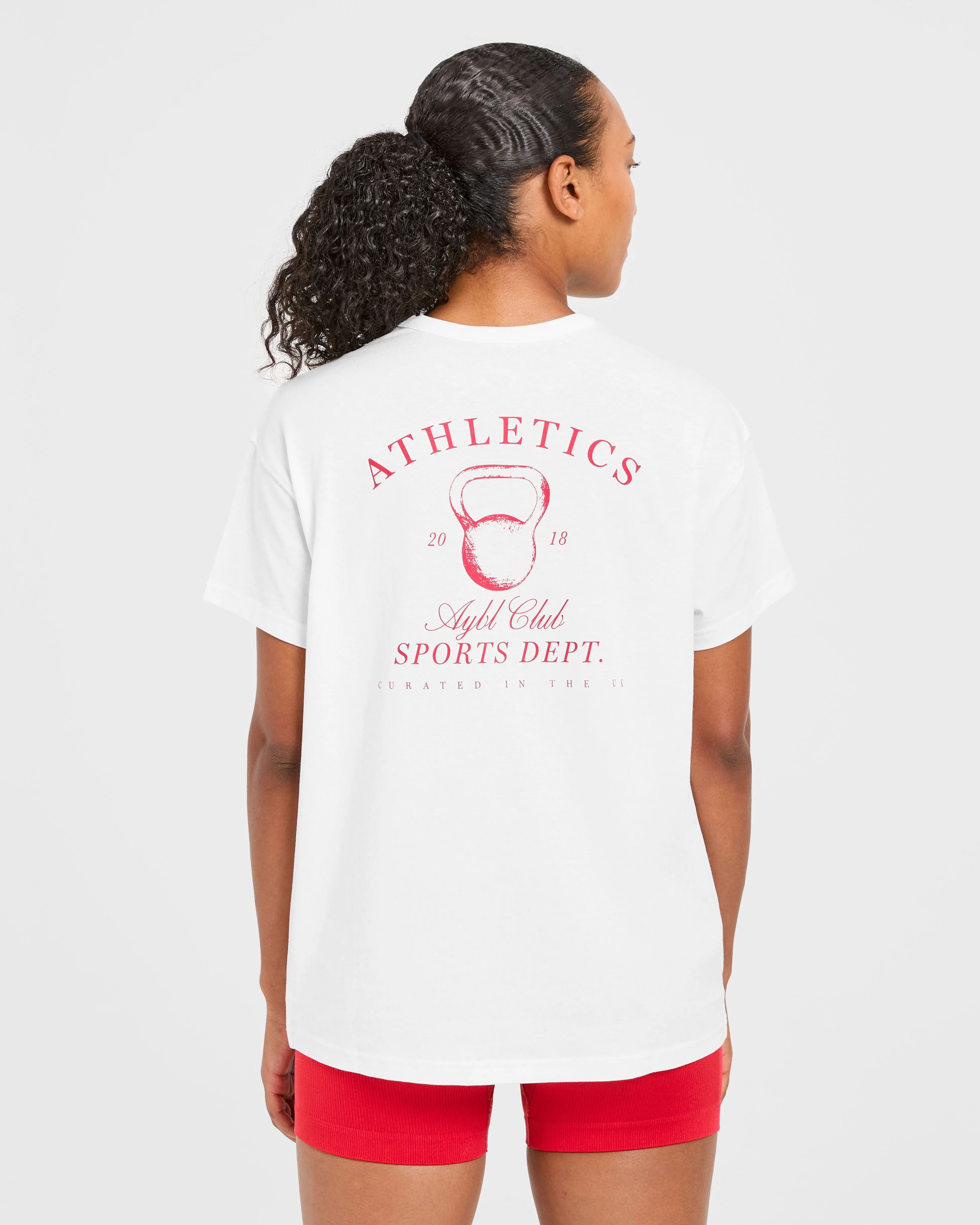 Athletics Sport Dept Oversized T Shirt - White/Red sold by AYBL