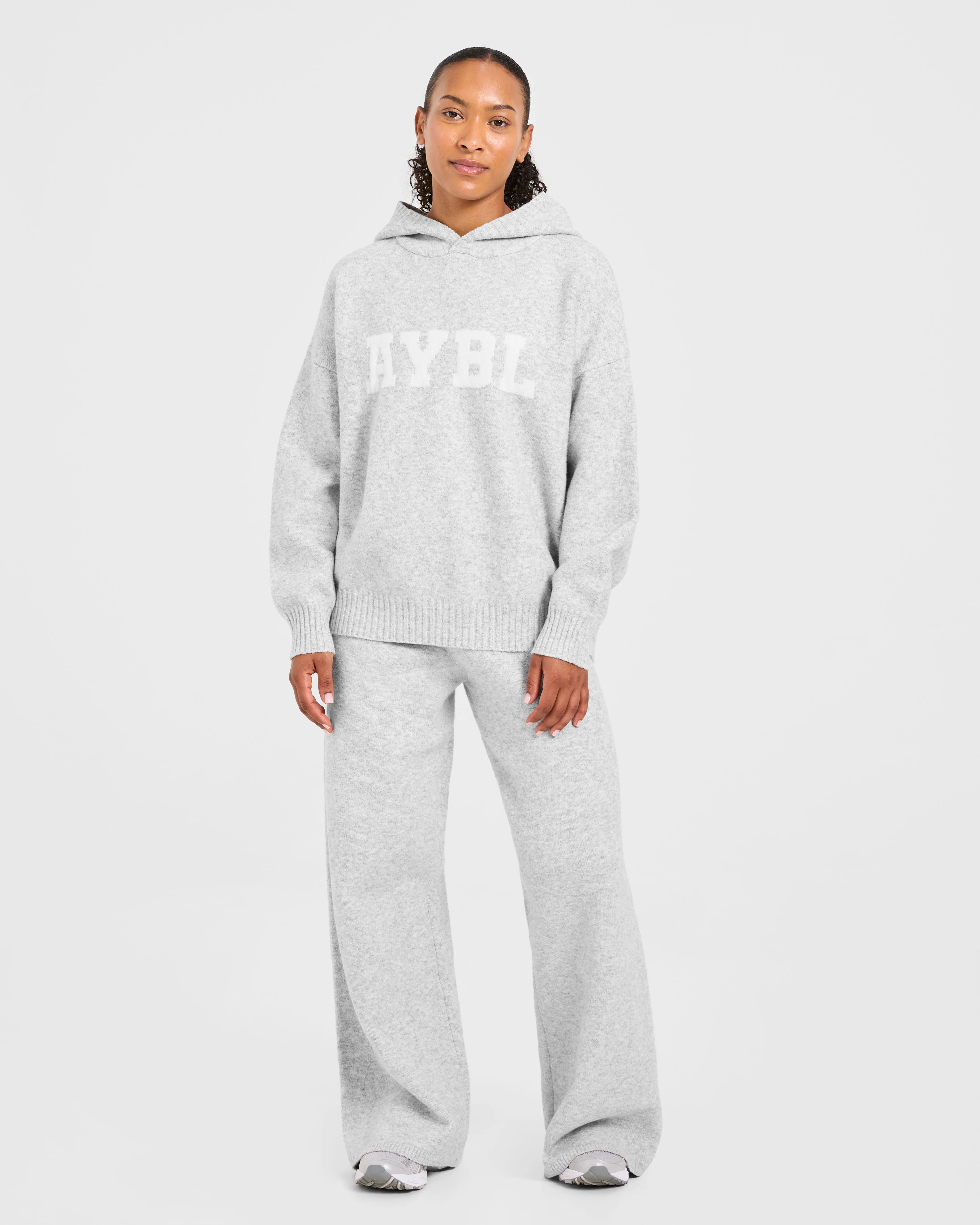 Varsity Oversized Knitted Joggers - Grey Marl sold by AYBL product image thumbnail 3