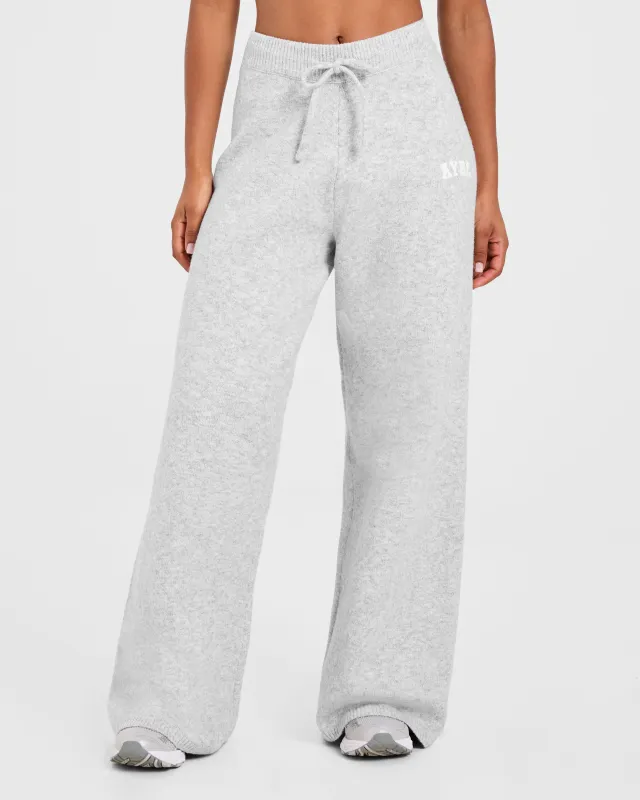 Varsity Oversized Knitted Joggers - Grey Marl sold by AYBL