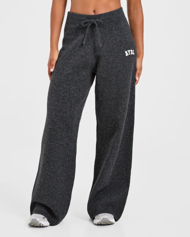 Varsity Oversized Knitted Joggers - Charcoal sold by AYBL