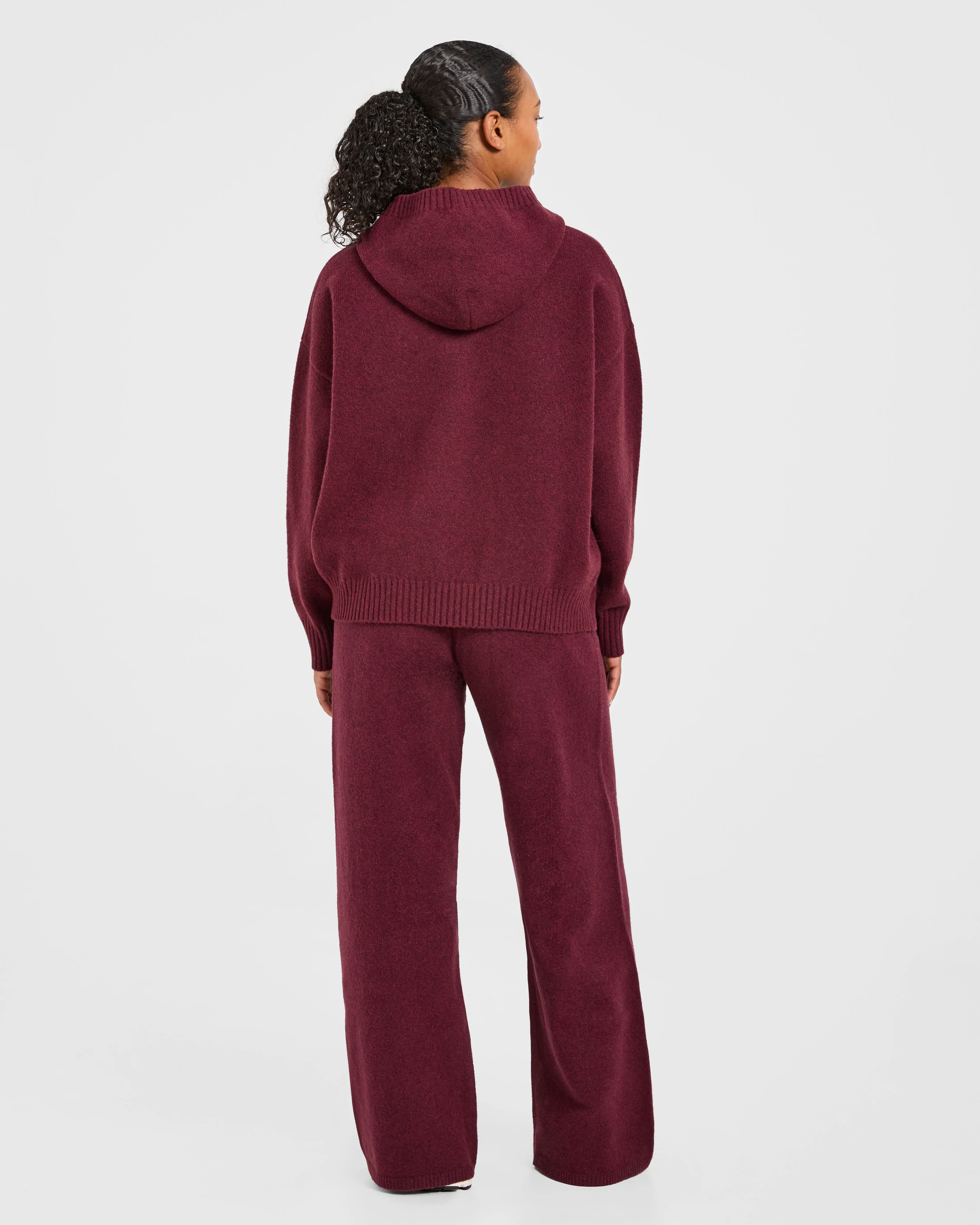 Varsity Oversized Knitted Joggers - Burgundy sold by AYBL product image thumbnail 4