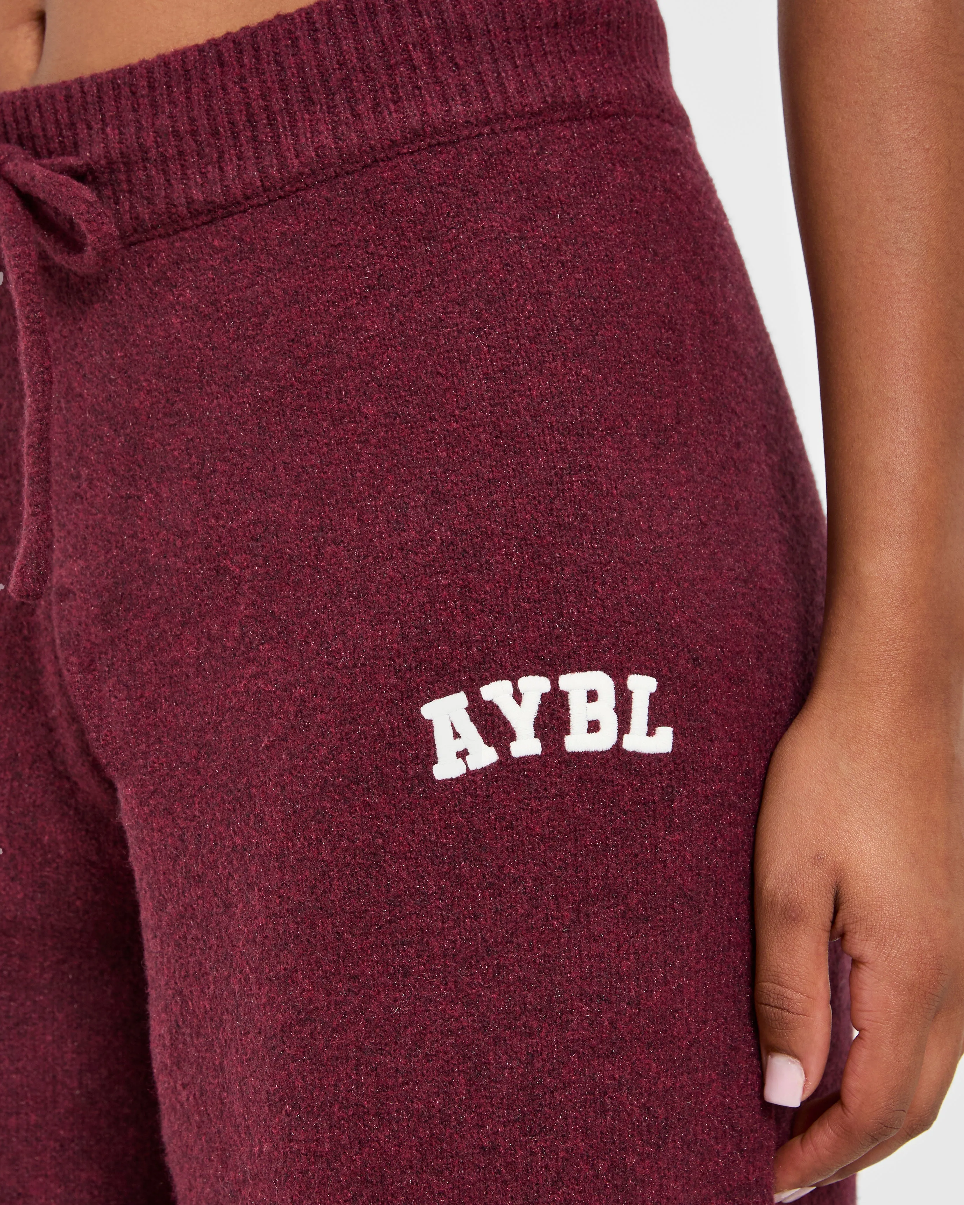 Varsity Oversized Knitted Joggers - Burgundy sold by AYBL product image thumbnail 5