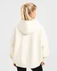 Varsity Minimal Logo Oversized Knitted Hoodie - Cream sold by AYBL