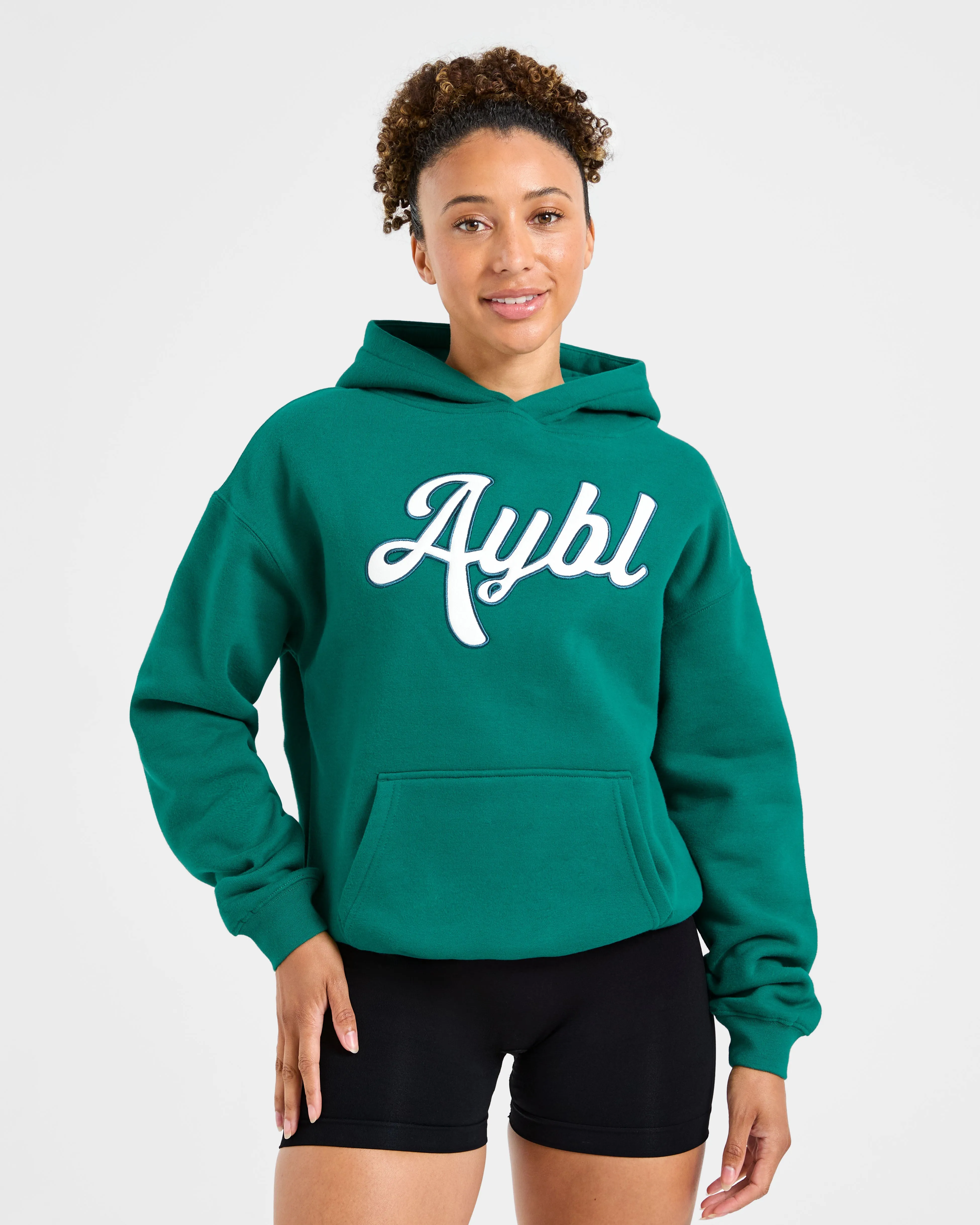 Script Embroidered Oversized Hoodie - Sports Green sold by AYBL