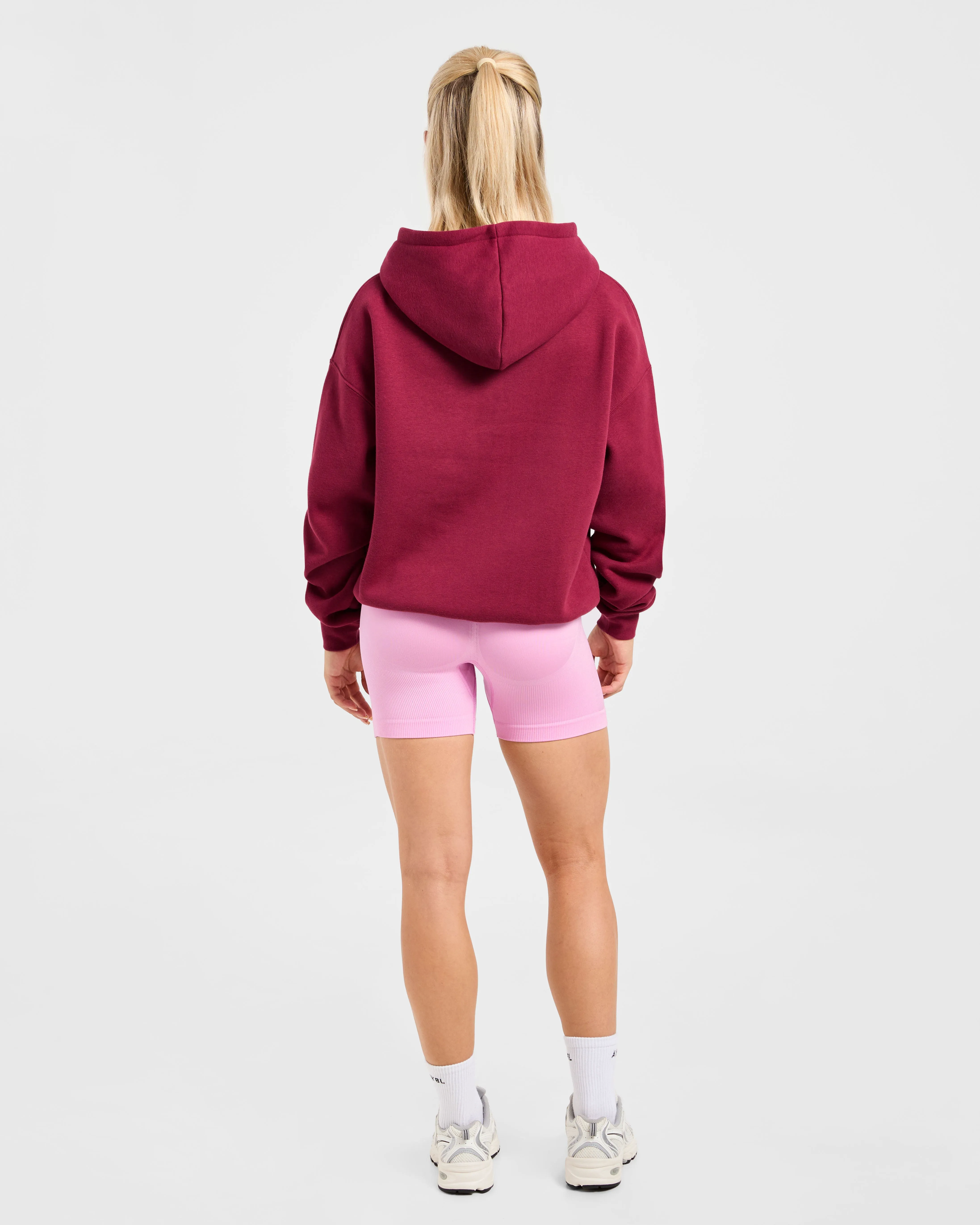 Script Embroidered Oversized Hoodie - Burgundy/Pink sold by AYBL product image thumbnail 4