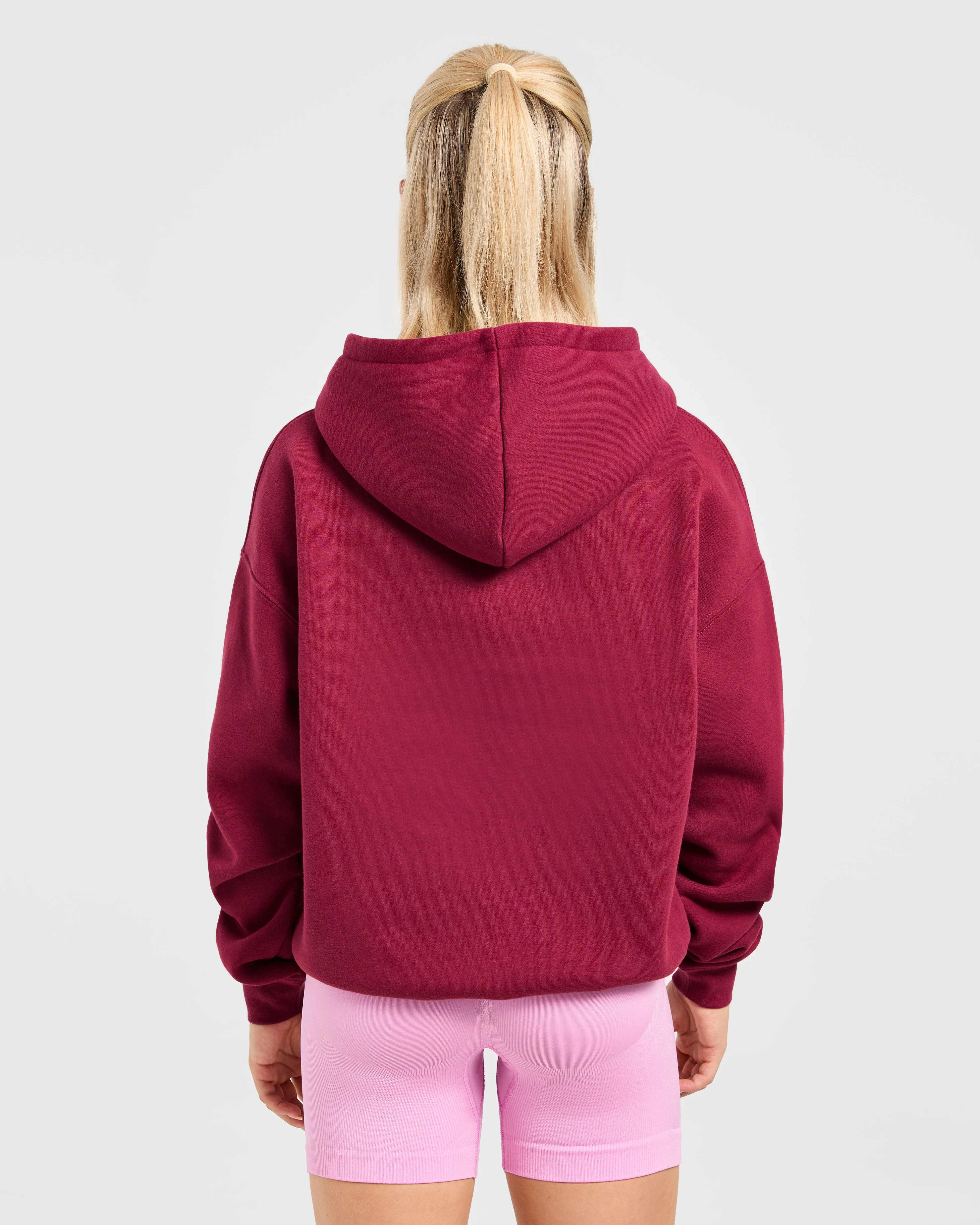 Script Embroidered Oversized Hoodie - Burgundy/Pink sold by AYBL product image thumbnail 2