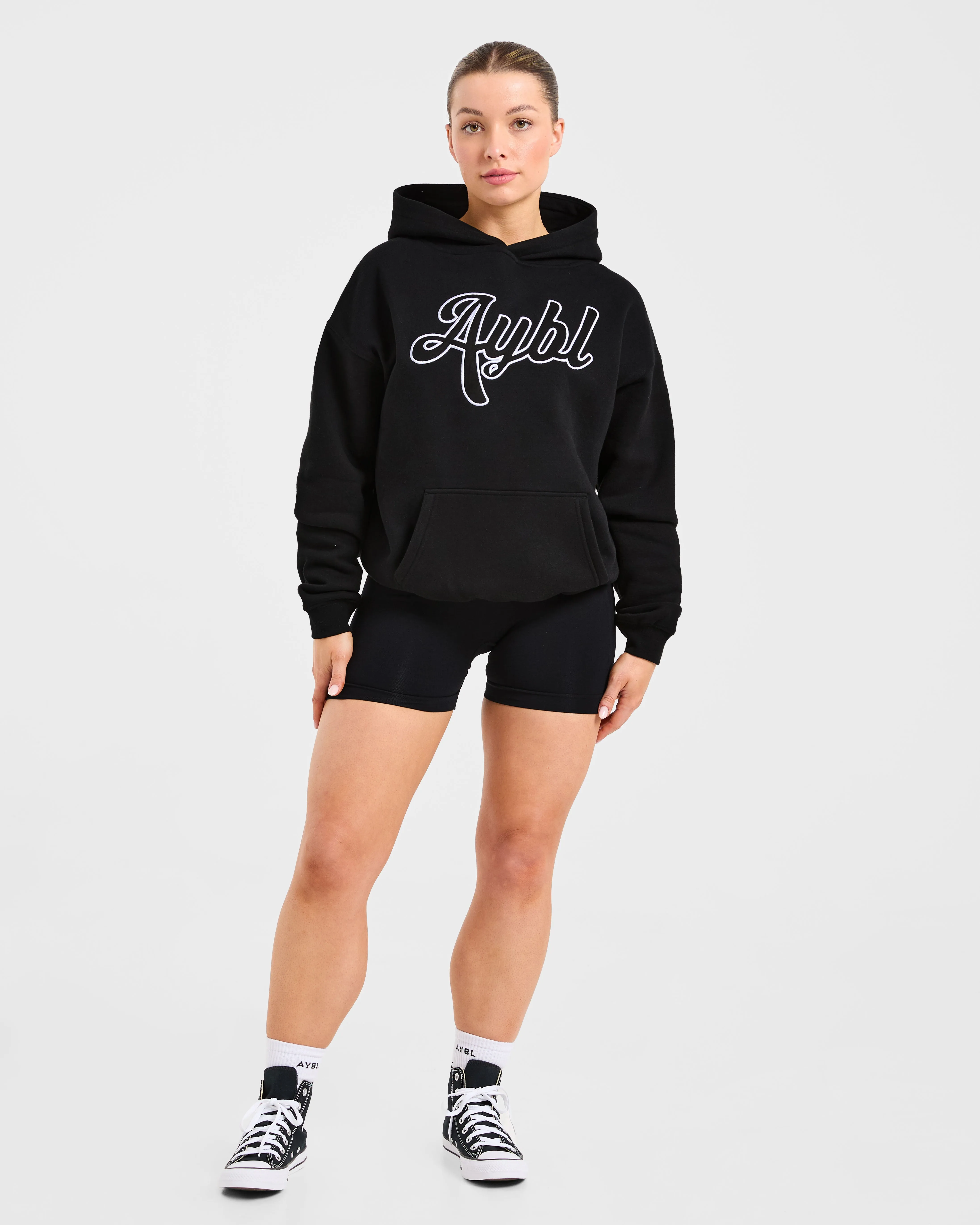 Script Embroidered Oversized Hoodie - Black sold by AYBL product image thumbnail 3