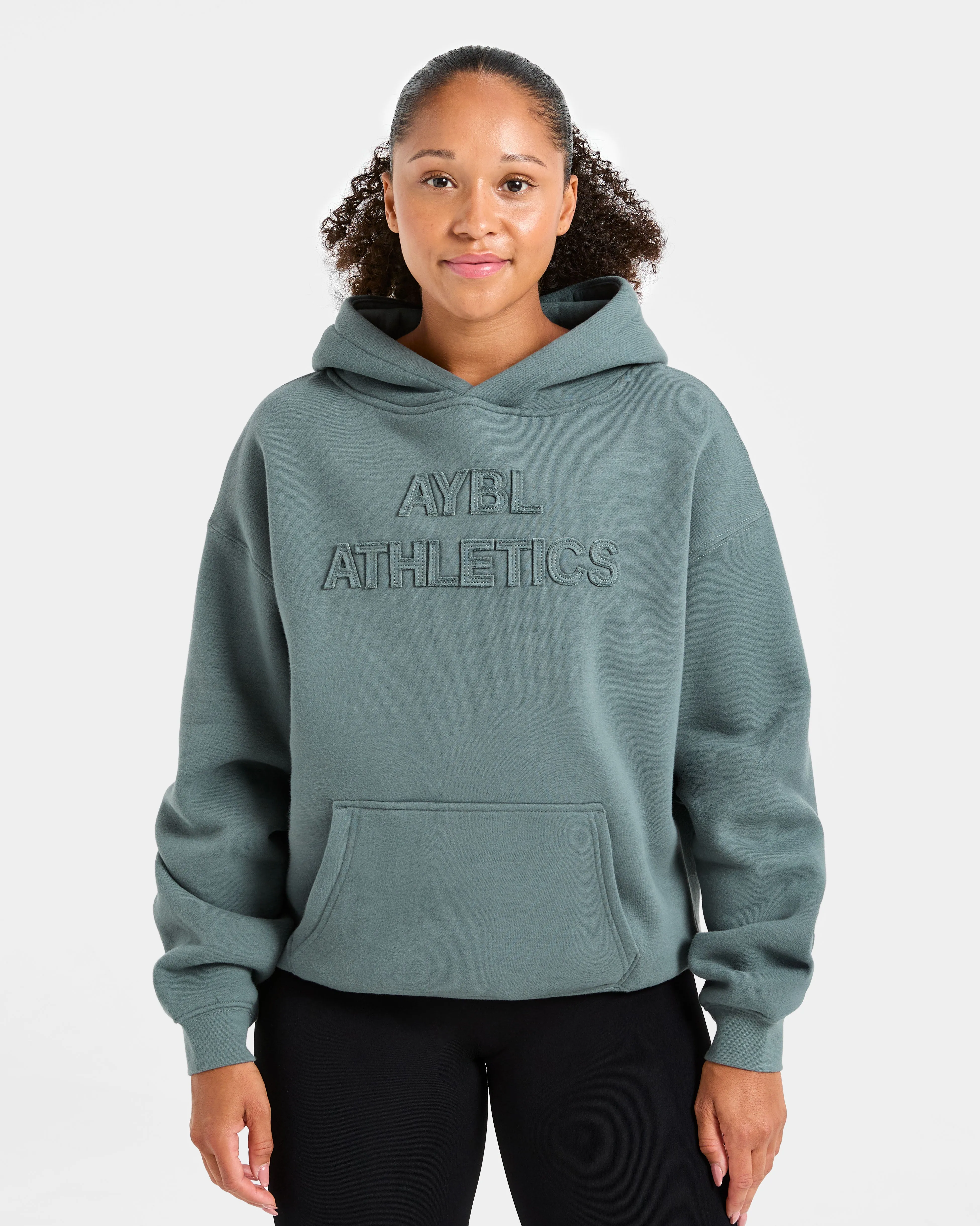 Athletics Applique Oversized Hoodie - Slate sold by AYBL